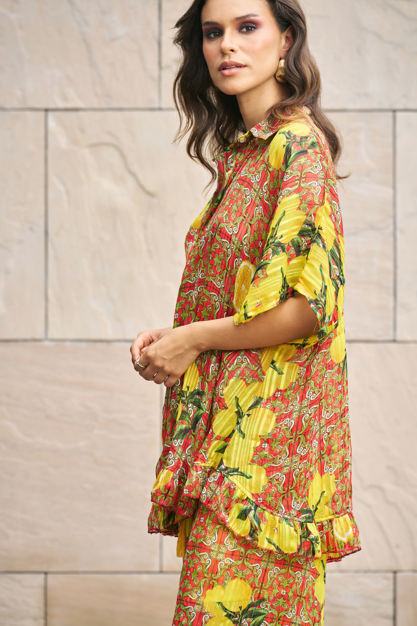 Avika Ghor In Citrus Breeze Palazzo Set