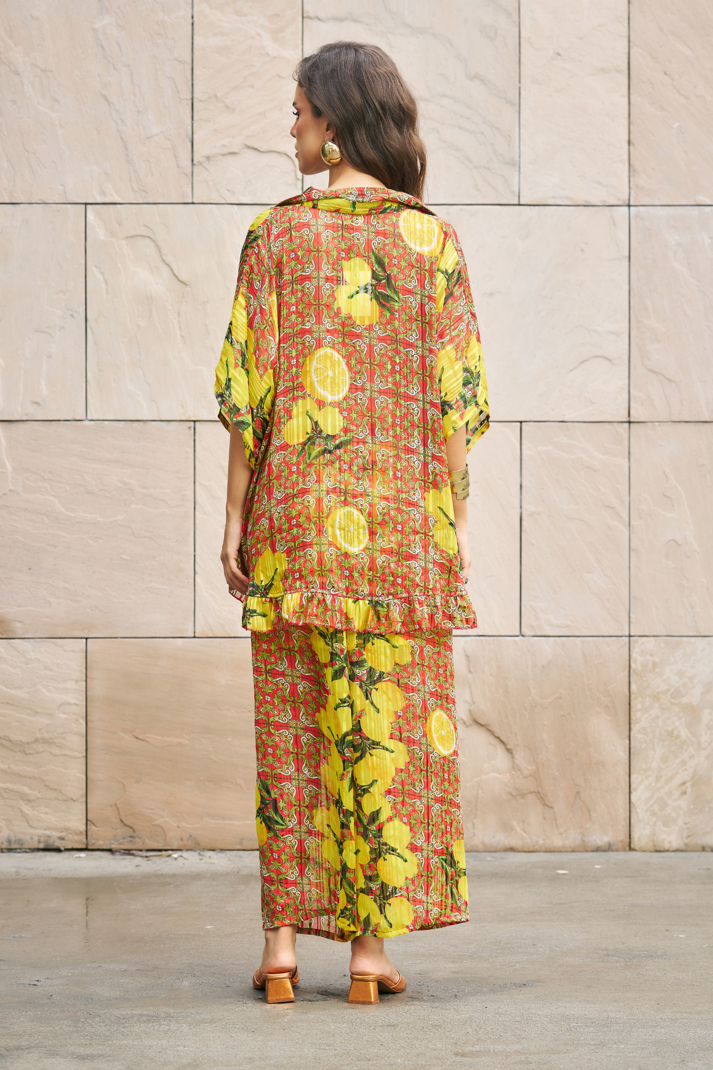 Avika Ghor In Citrus Breeze Palazzo Set