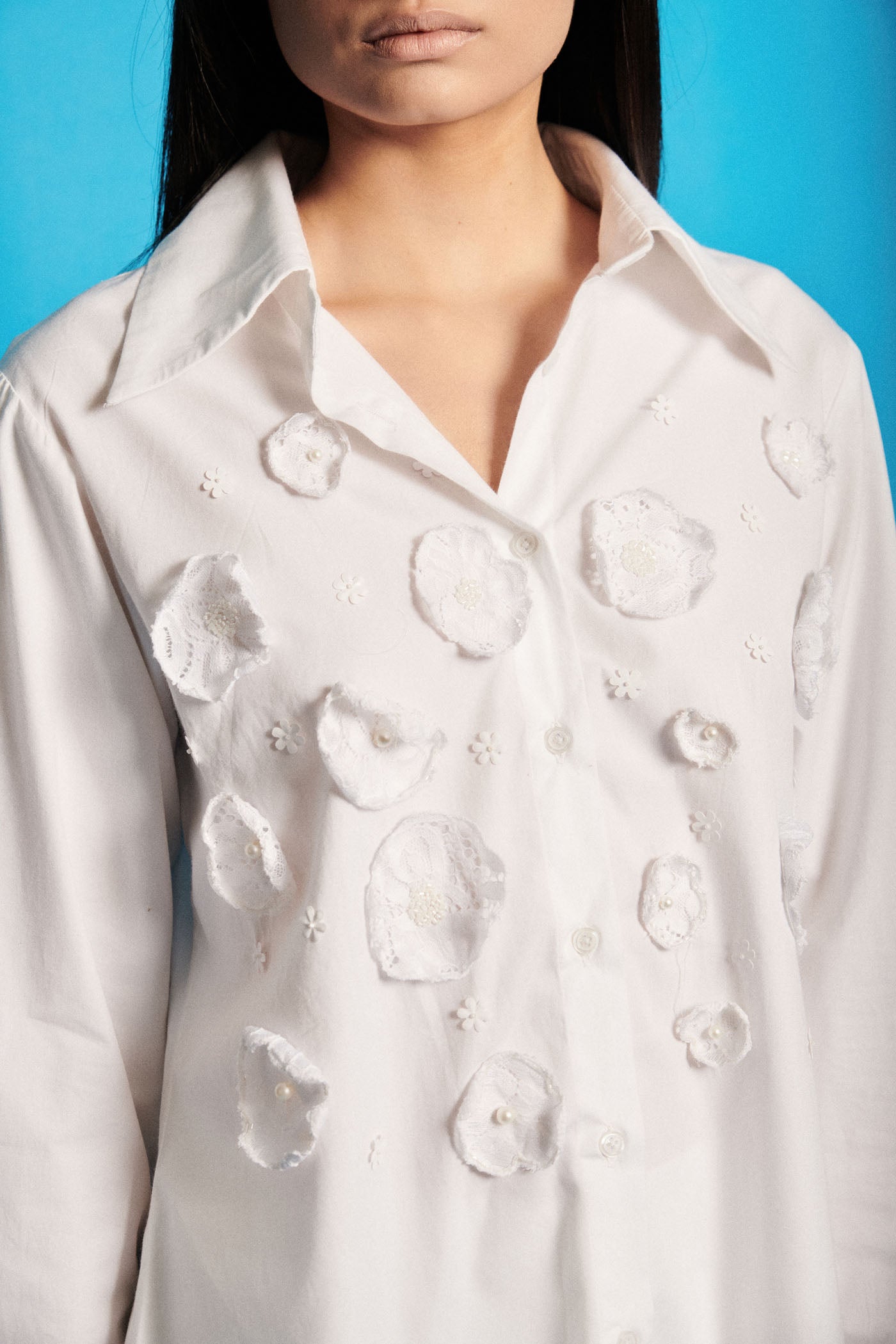 Patchwork Shirt With Lacy Pants