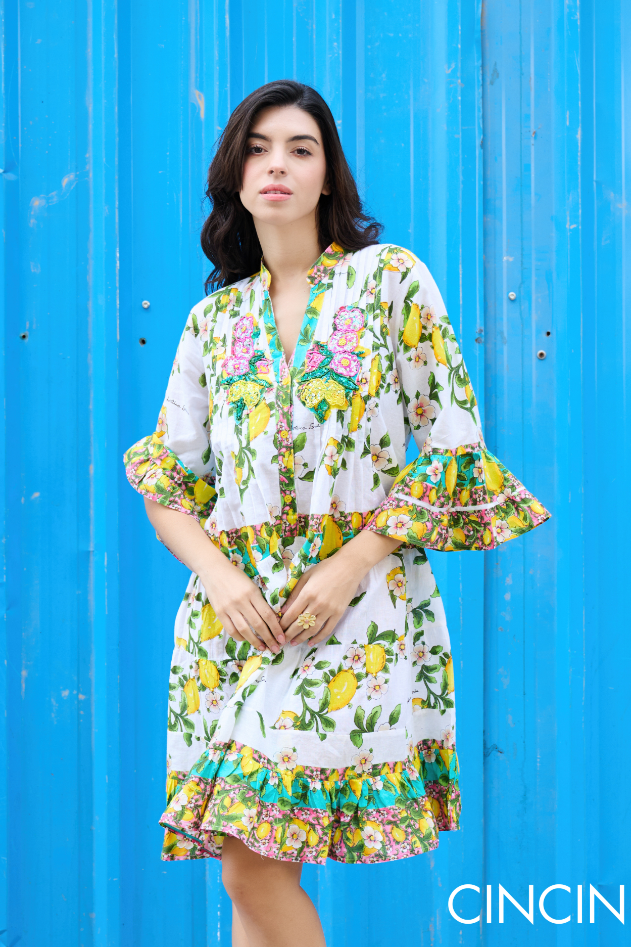 Anisha Sethi In Lemon Bliss Mini Dress