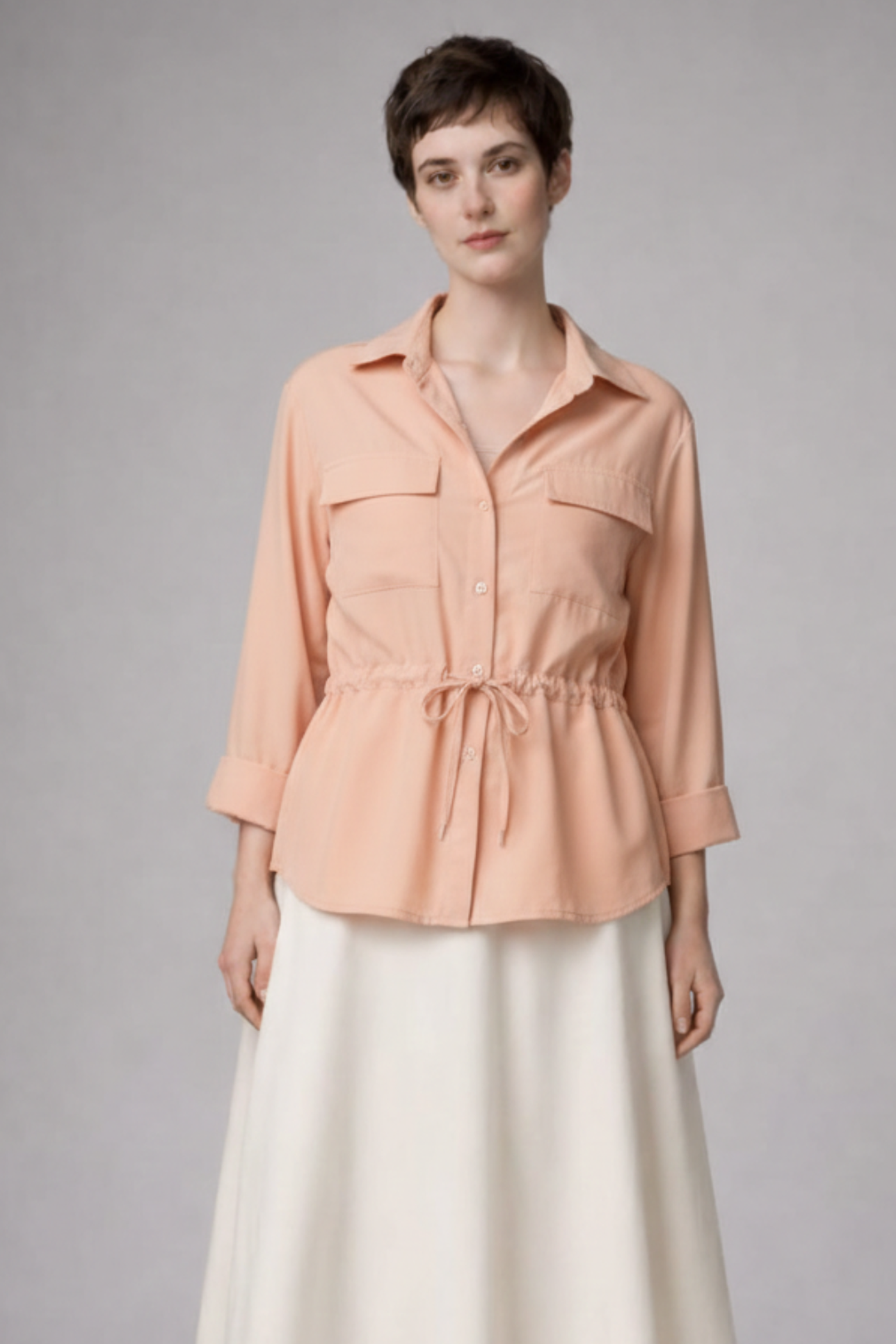 Ivory Line Midi Skirt