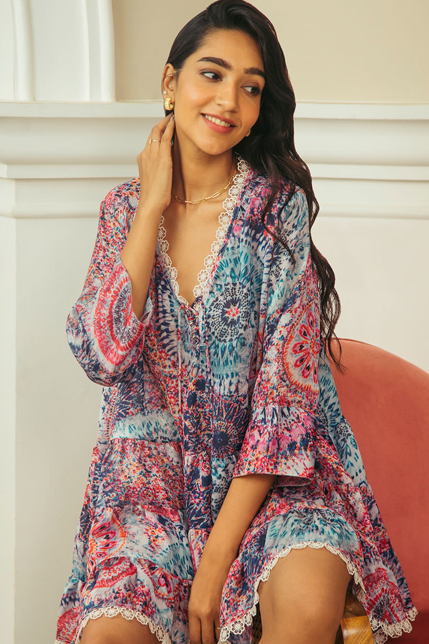 Giorgia Andriani In v neck tier dress