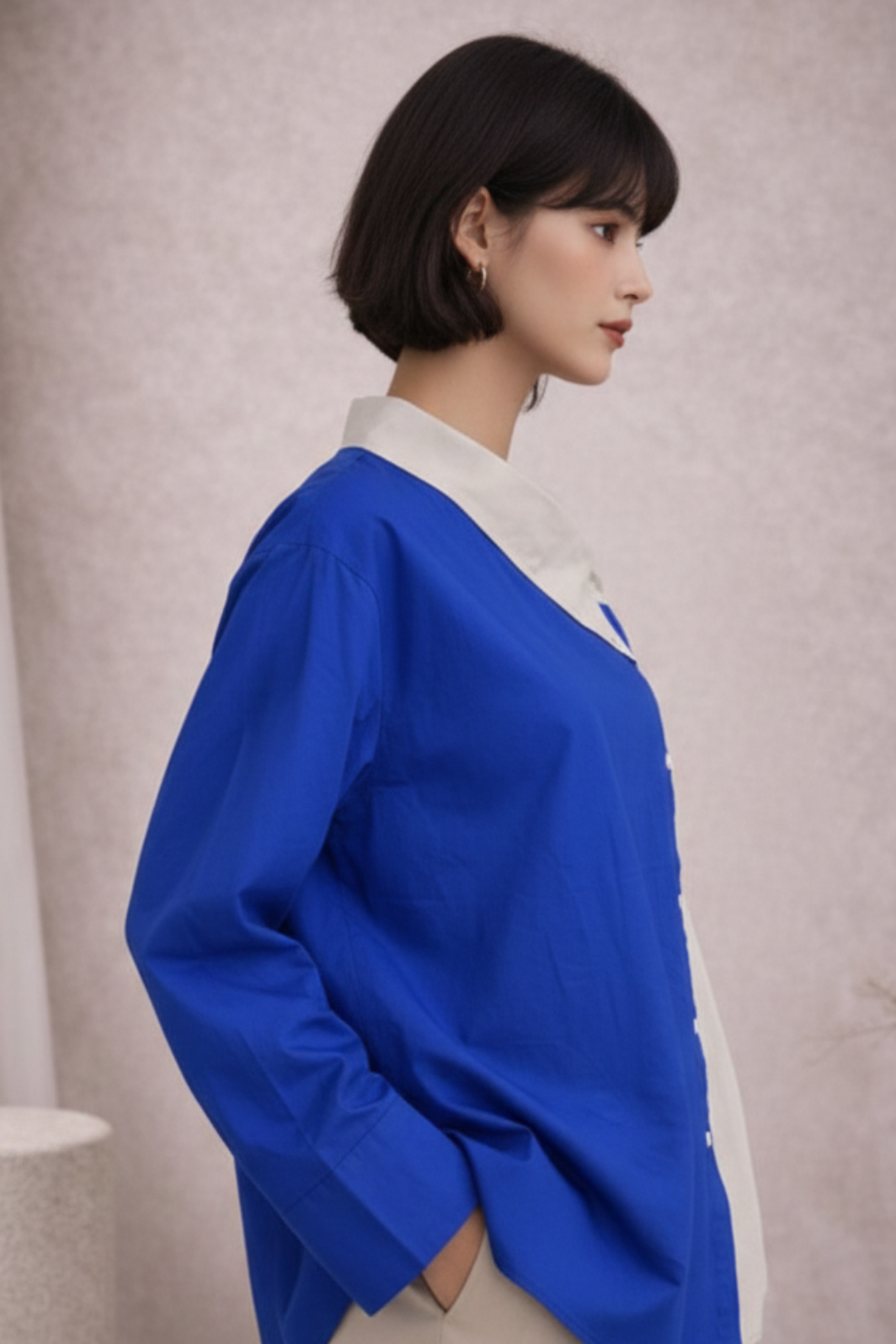 Cobalt Split Collar Shirt