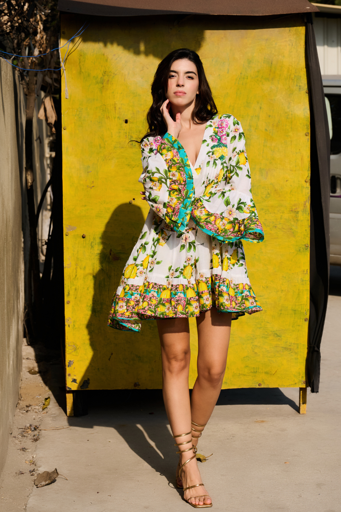 Dipti Dhillion In Limone Luxe Mini Dress