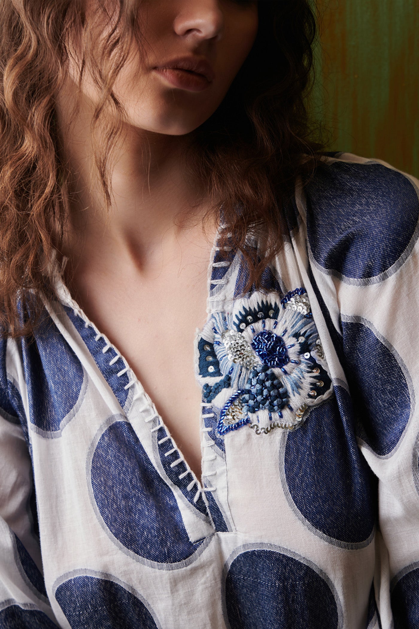 Shivani Lalwani In Printed Polka Dot Straight Mini Dress