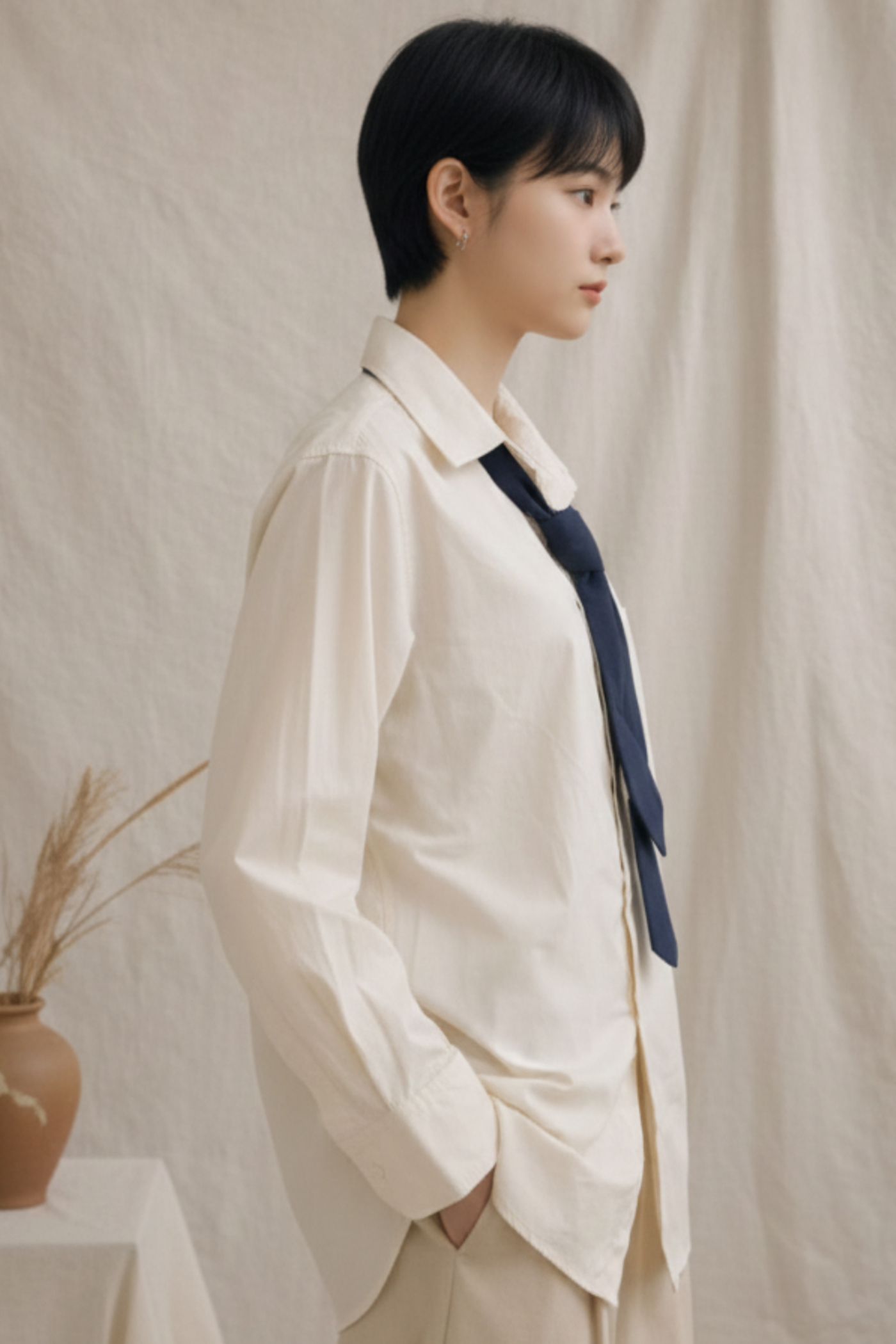 Ivory Convertible Power Shirt