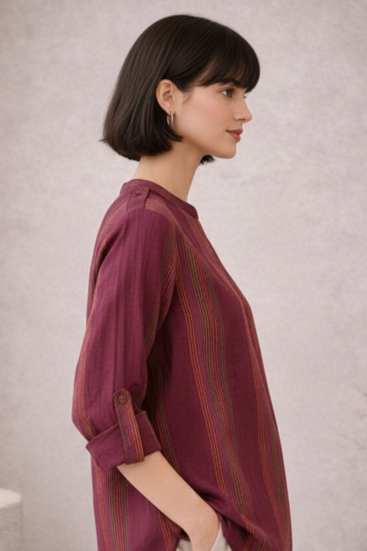 Roll-Tab Sleeve Tunic