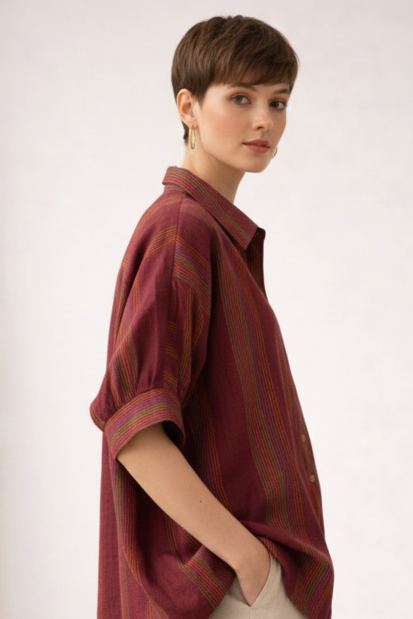 Rust Stripe Relaxed Shirt