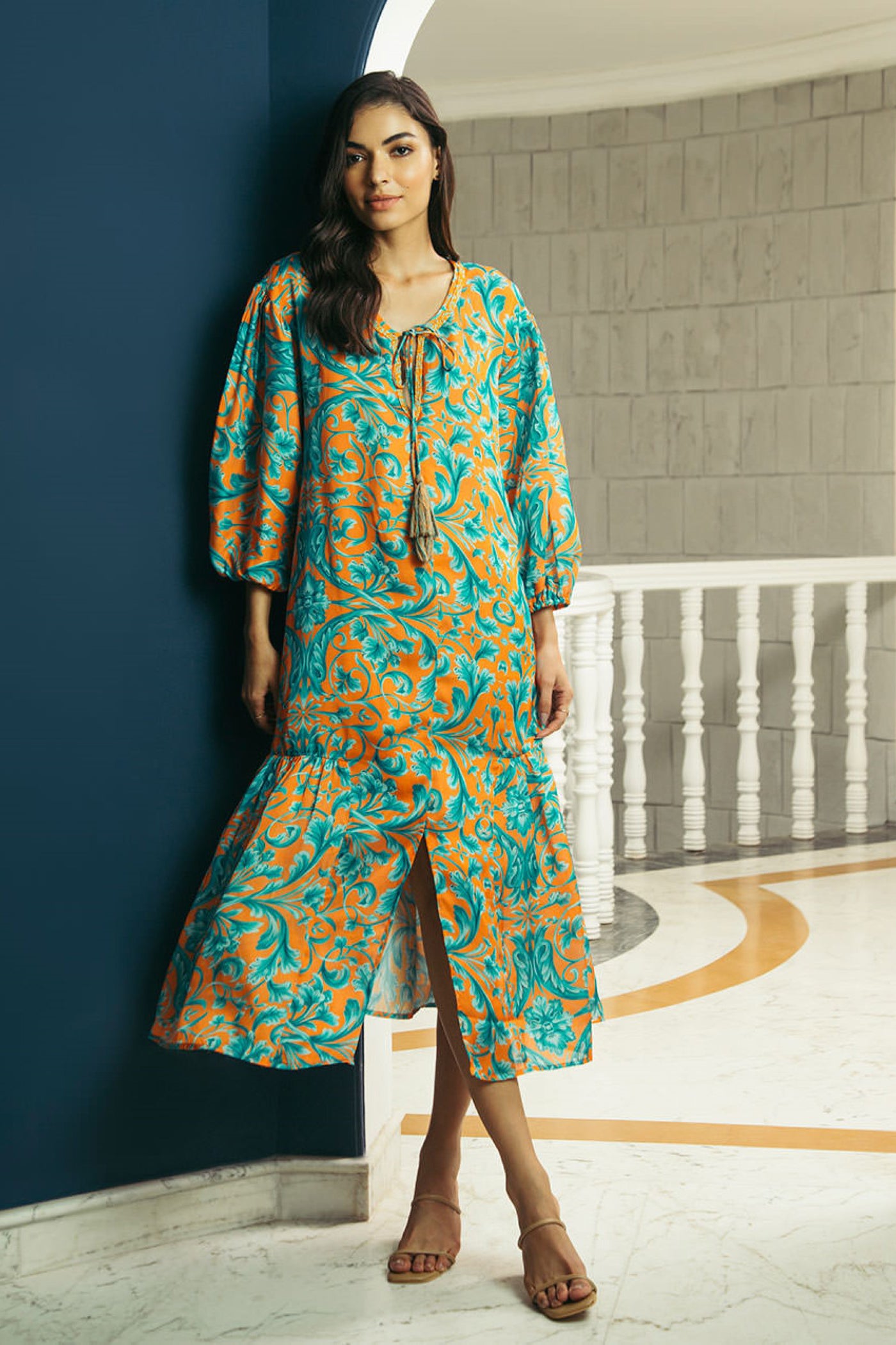 one tier slit dress