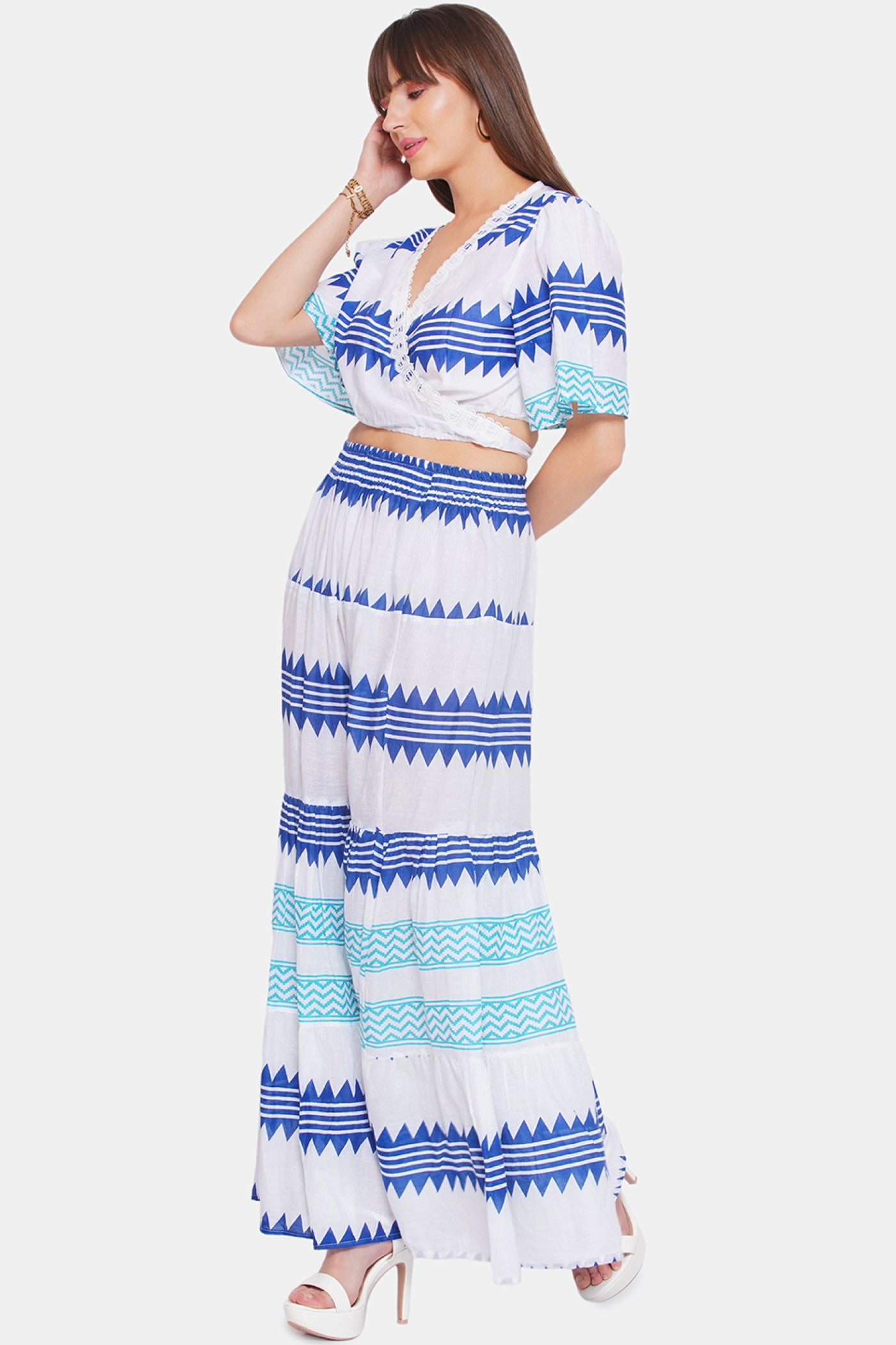 Geometrical Print Skirt Set