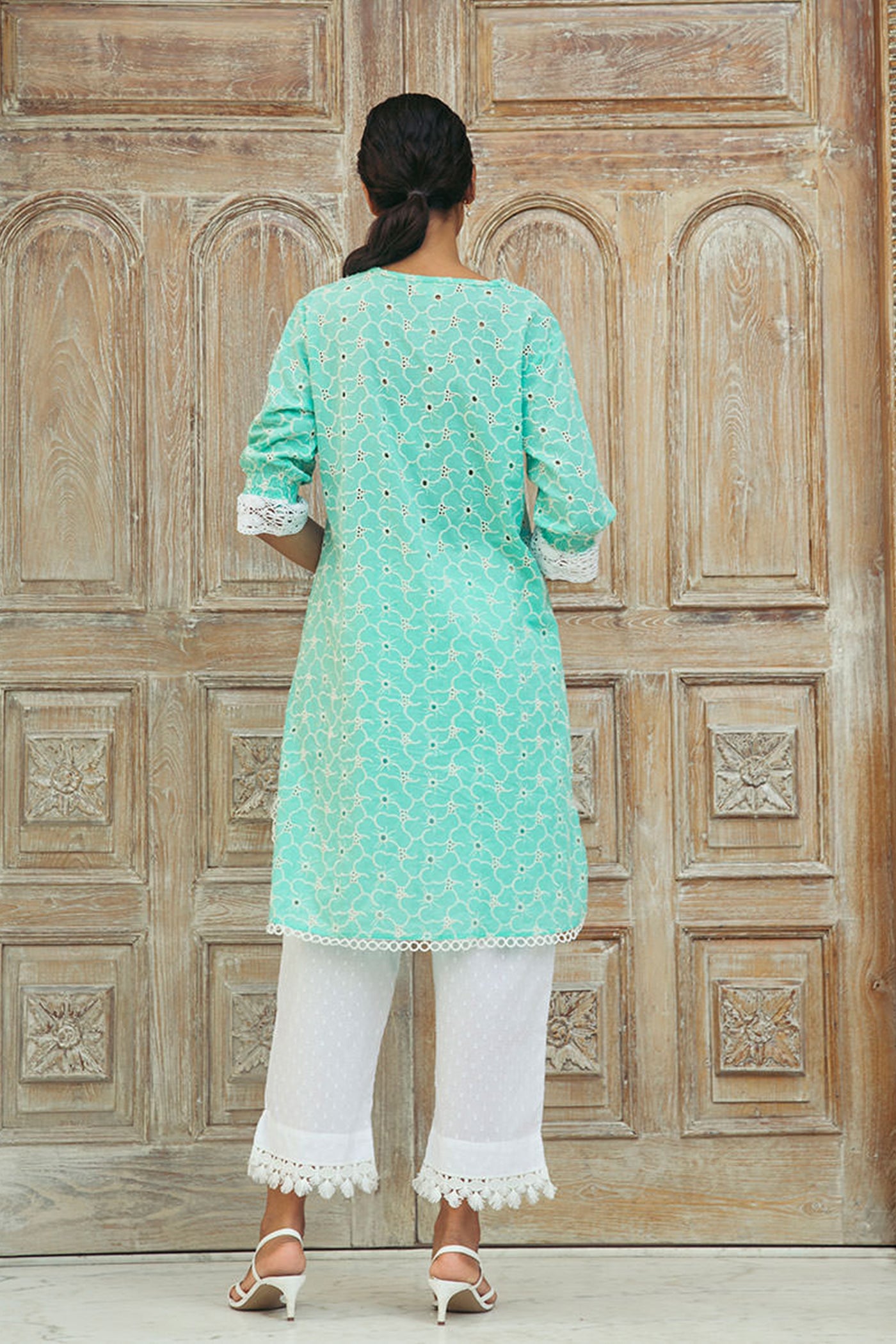 schiffly kurta and pant set