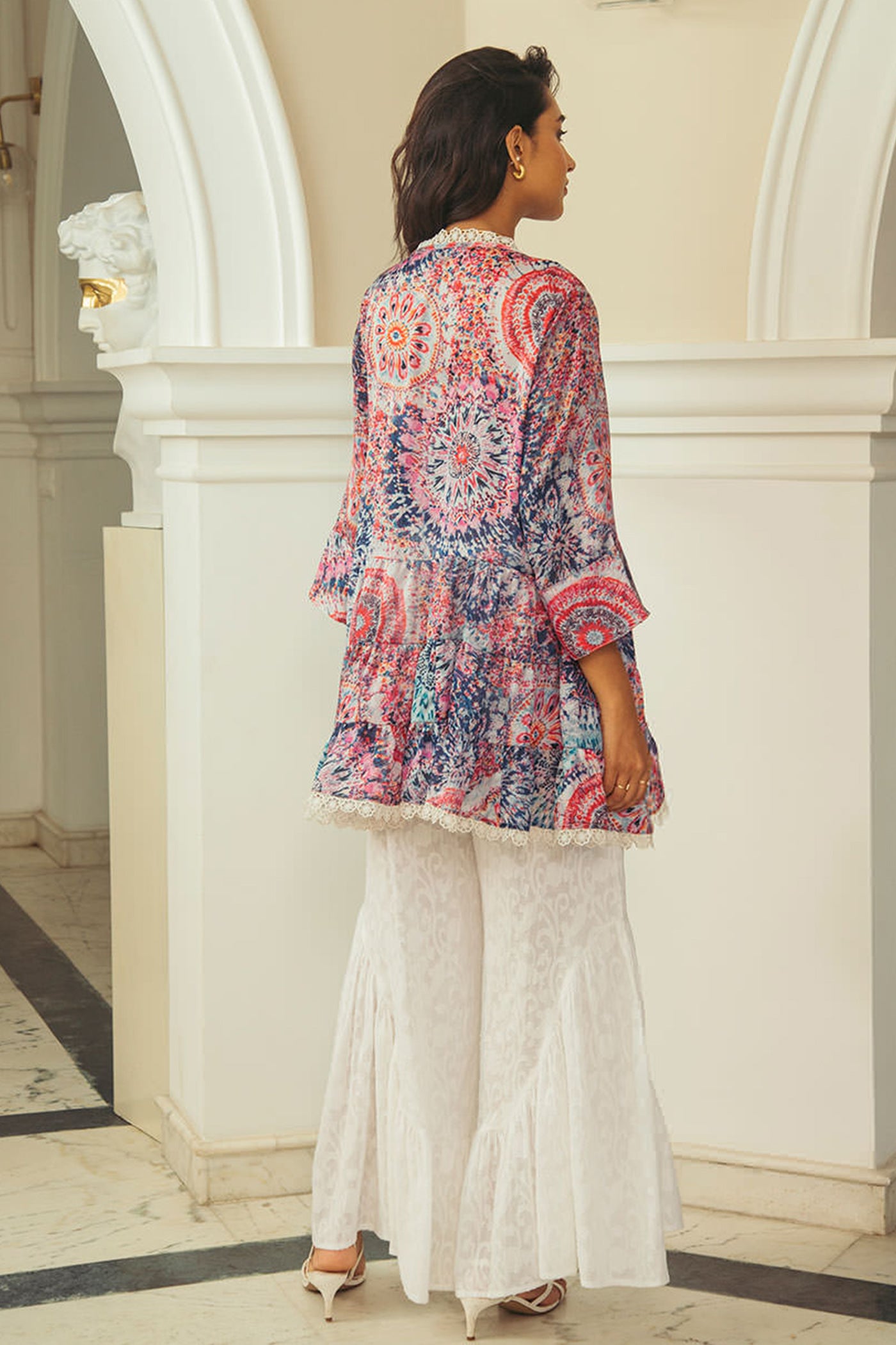 Giorgia Andriani In v neck tier dress