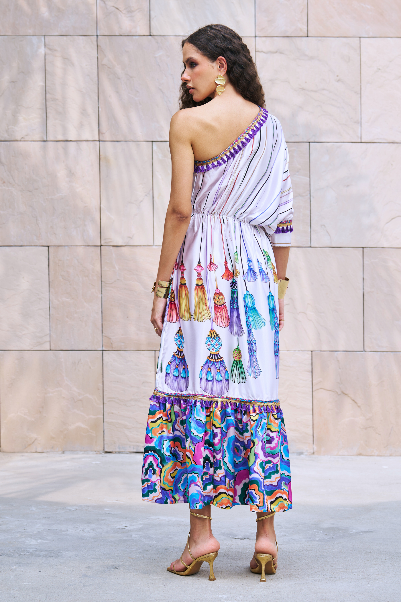 DIGANGANA SURYAVANSHI In Printed One Shoulder Maxi Dress