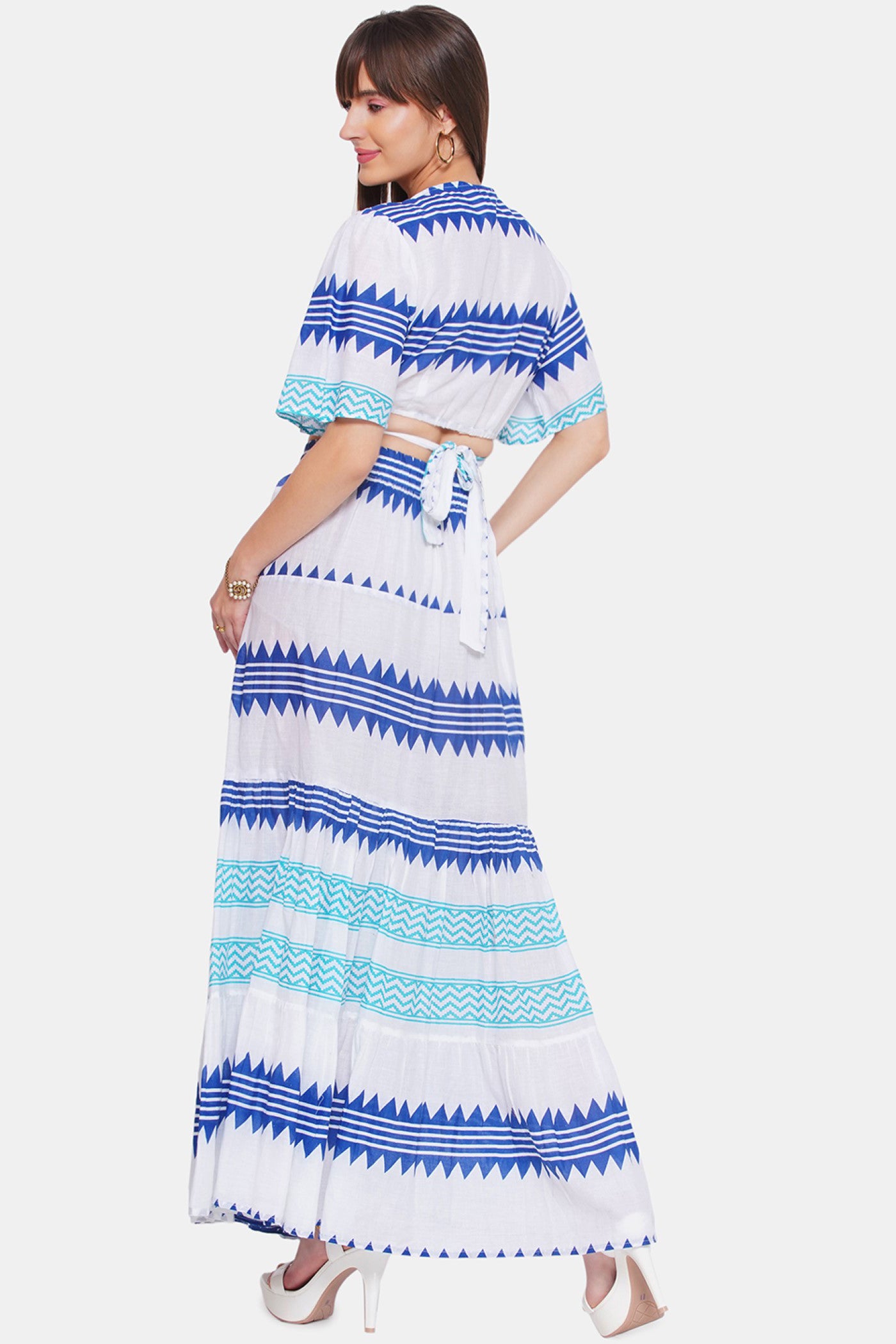 Geometrical Print Skirt Set