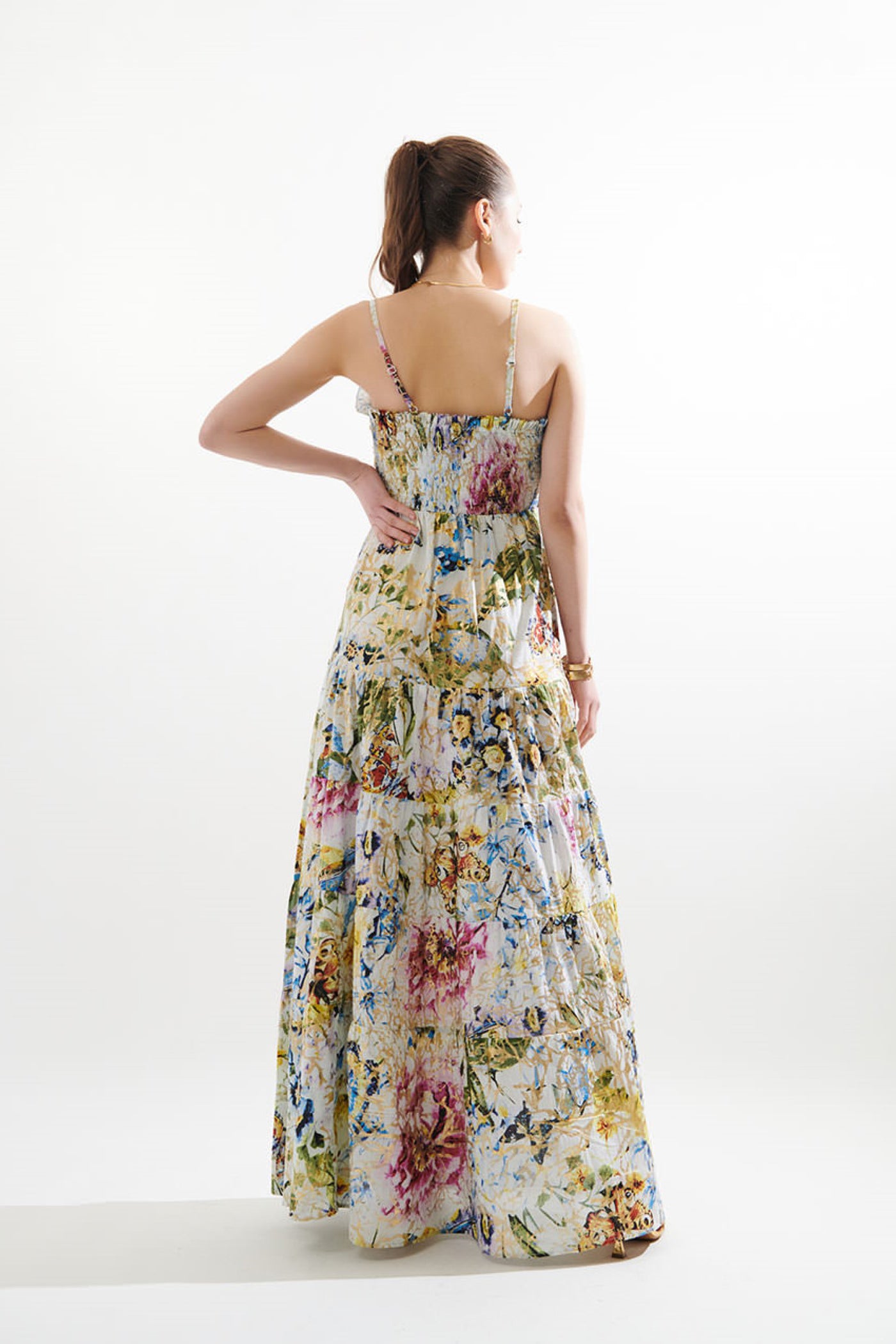 printed smoky tier dress