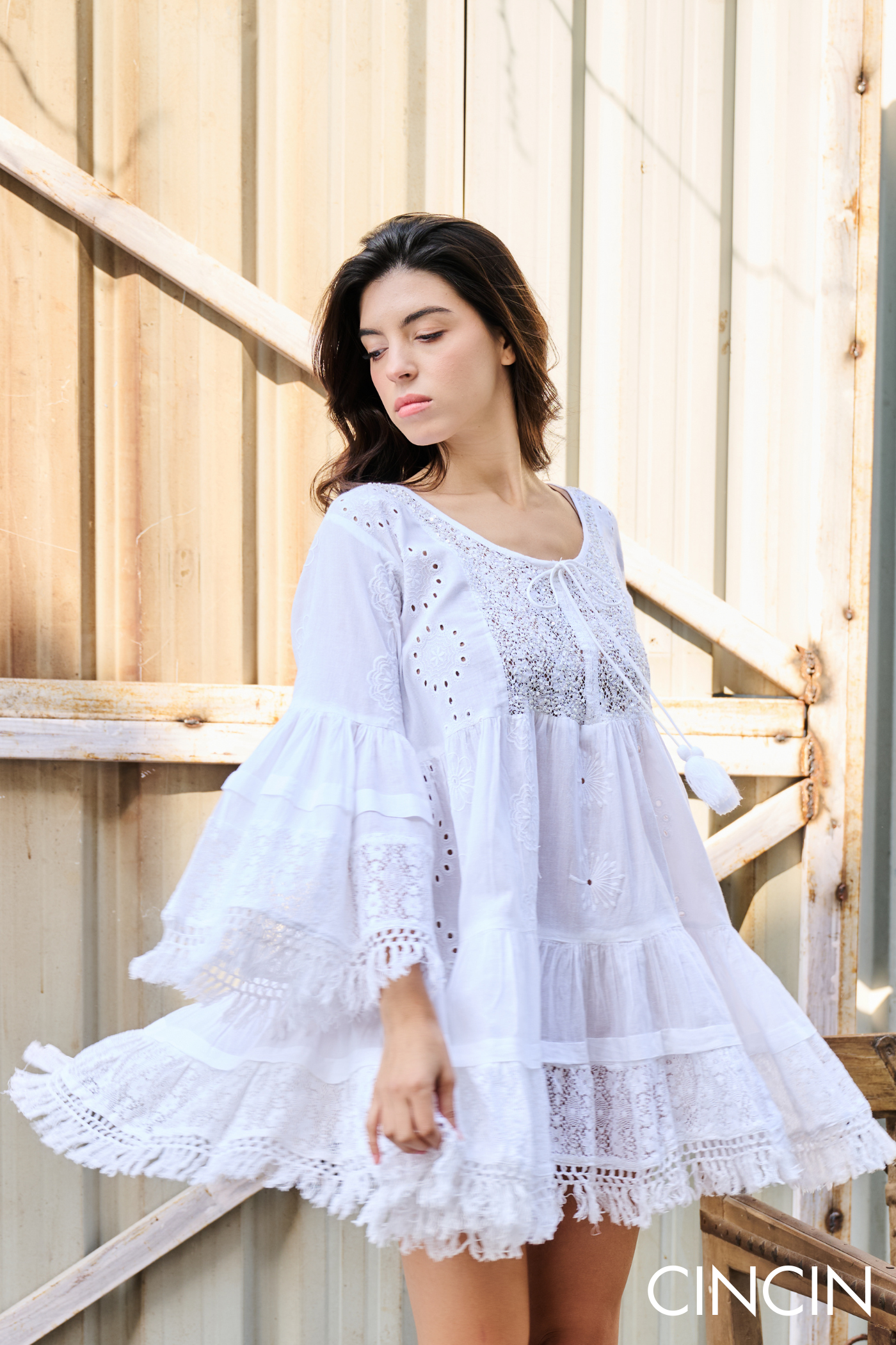 Timeless Ivory Cascade Dress