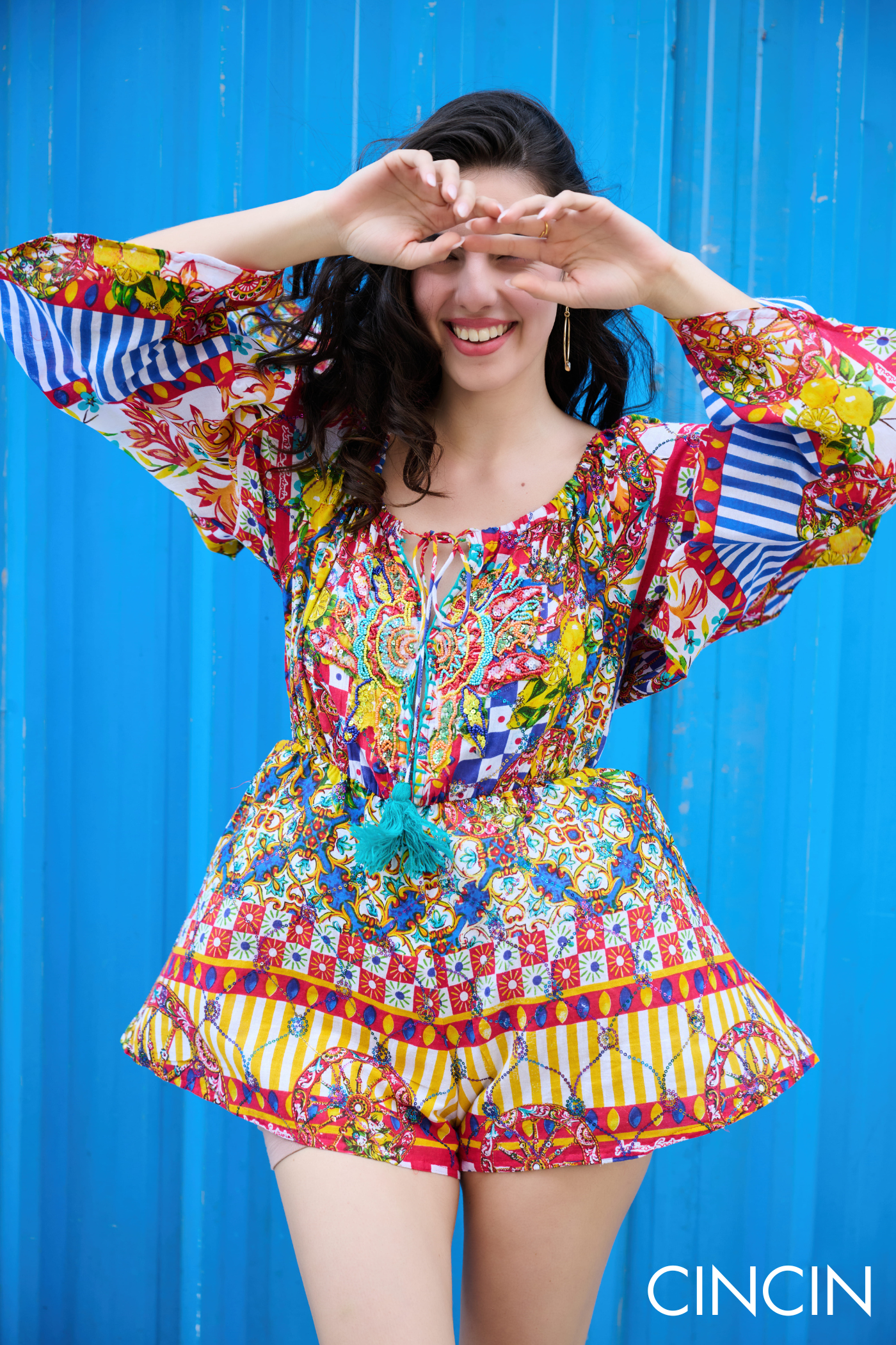 Ankana Ghosh In Color Pop Embroidered Playsuit