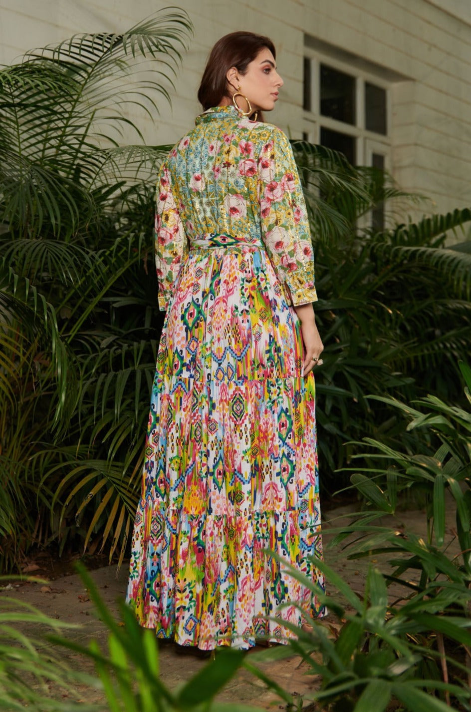 Multicolor Printed floral maxi dress