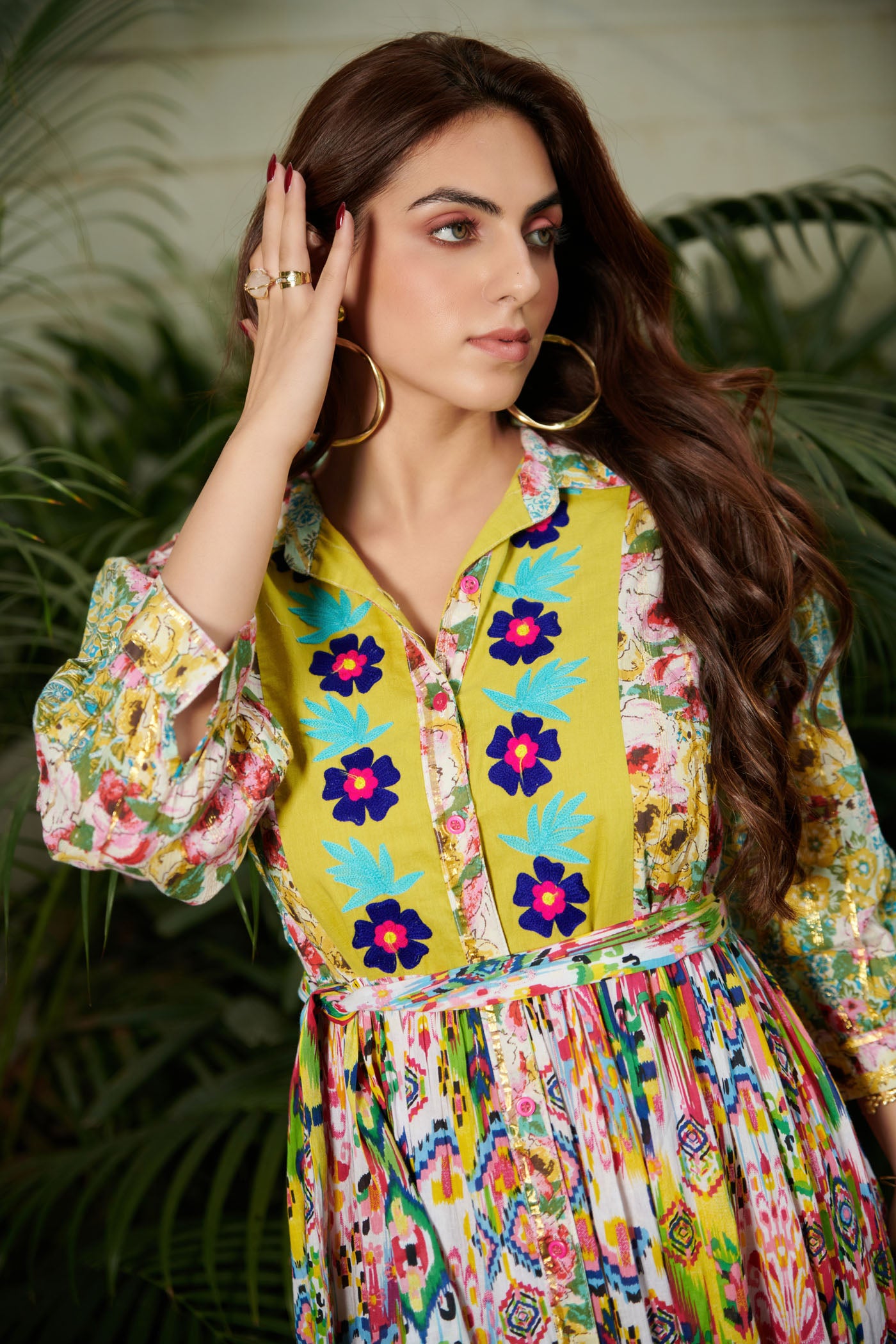 Multicolor Printed floral maxi dress
