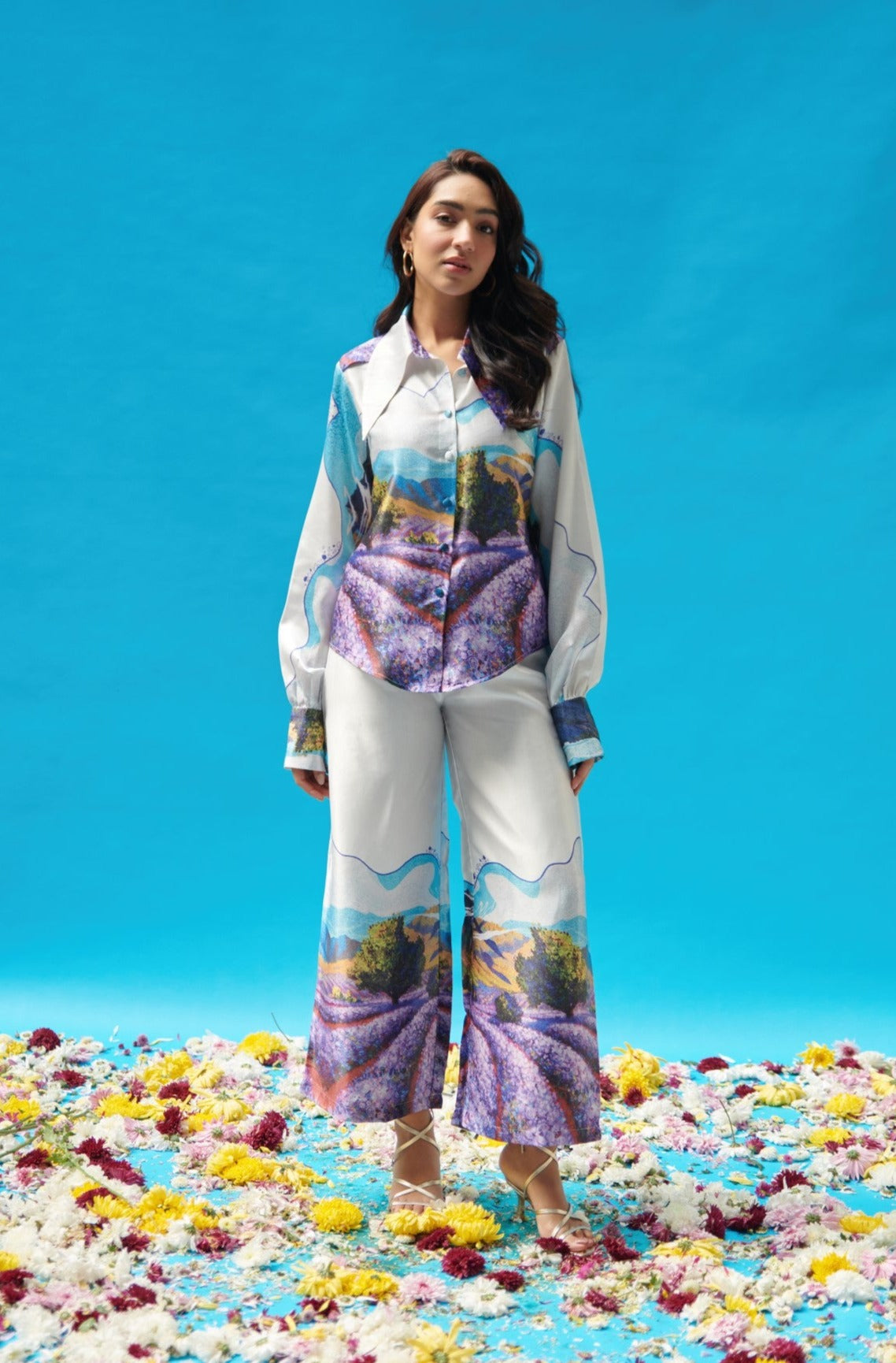 Long Collar Printed Shirt