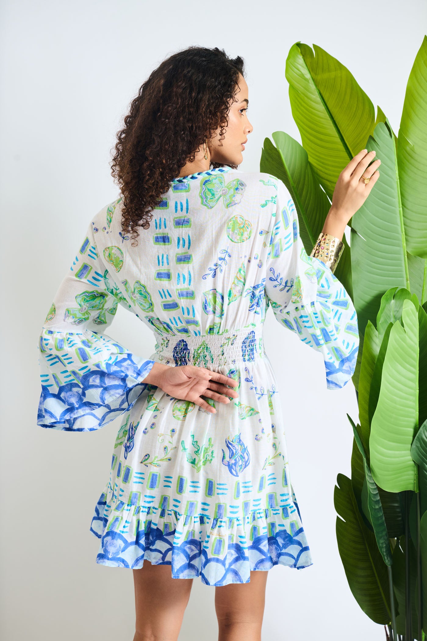 AVIKA GHOR In Skylar Floral Tassel Tie Mini Dress