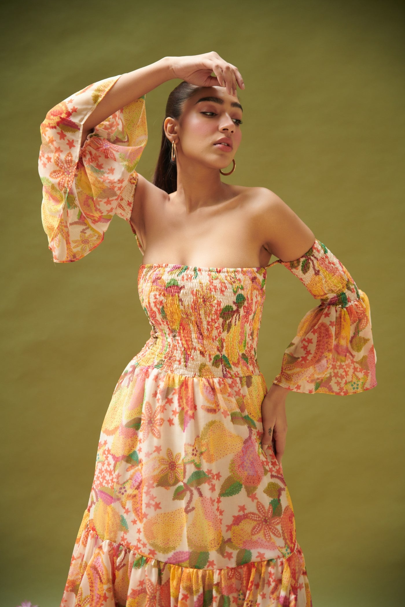 Printed High Low Tube Dress