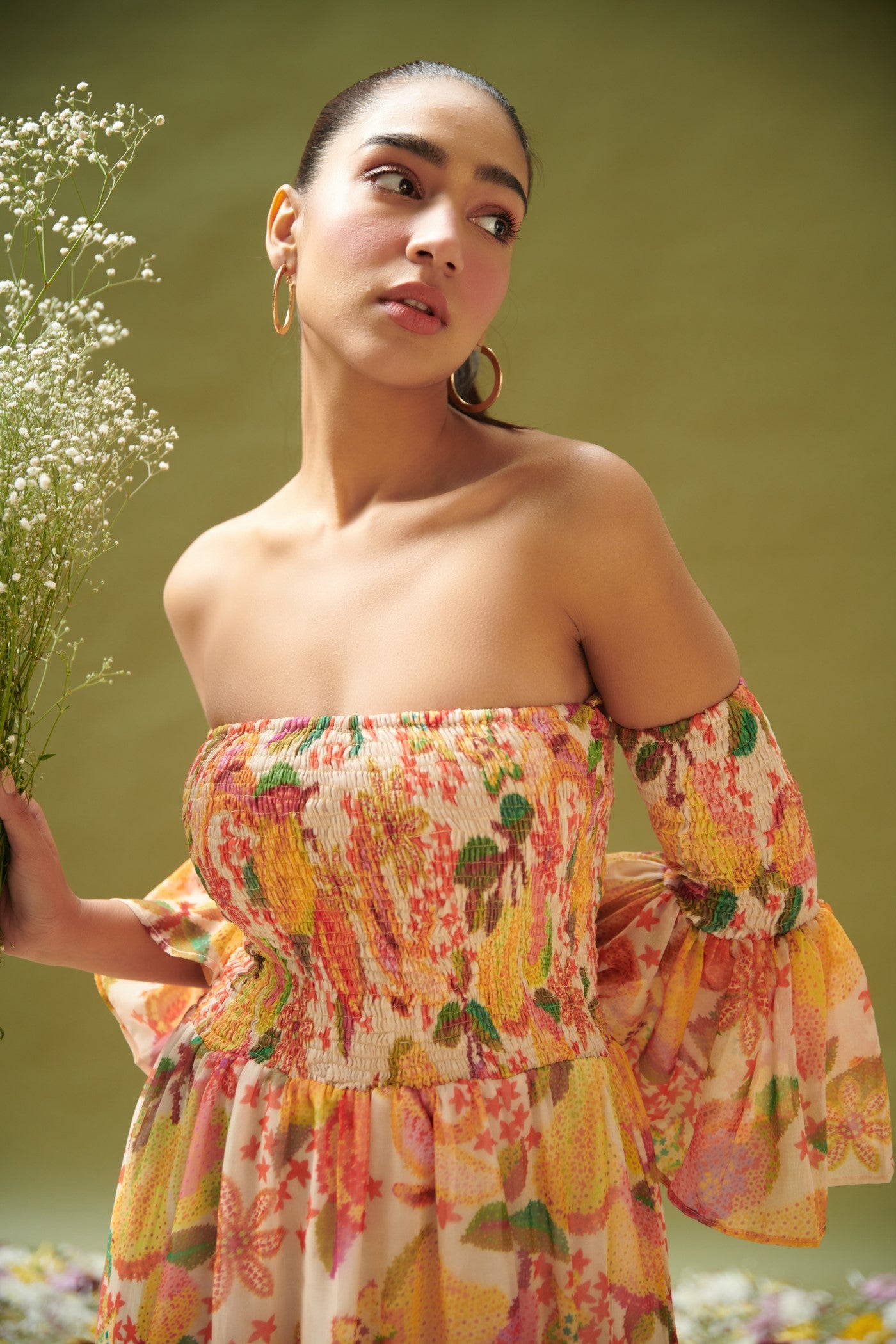 Printed High Low Tube Dress