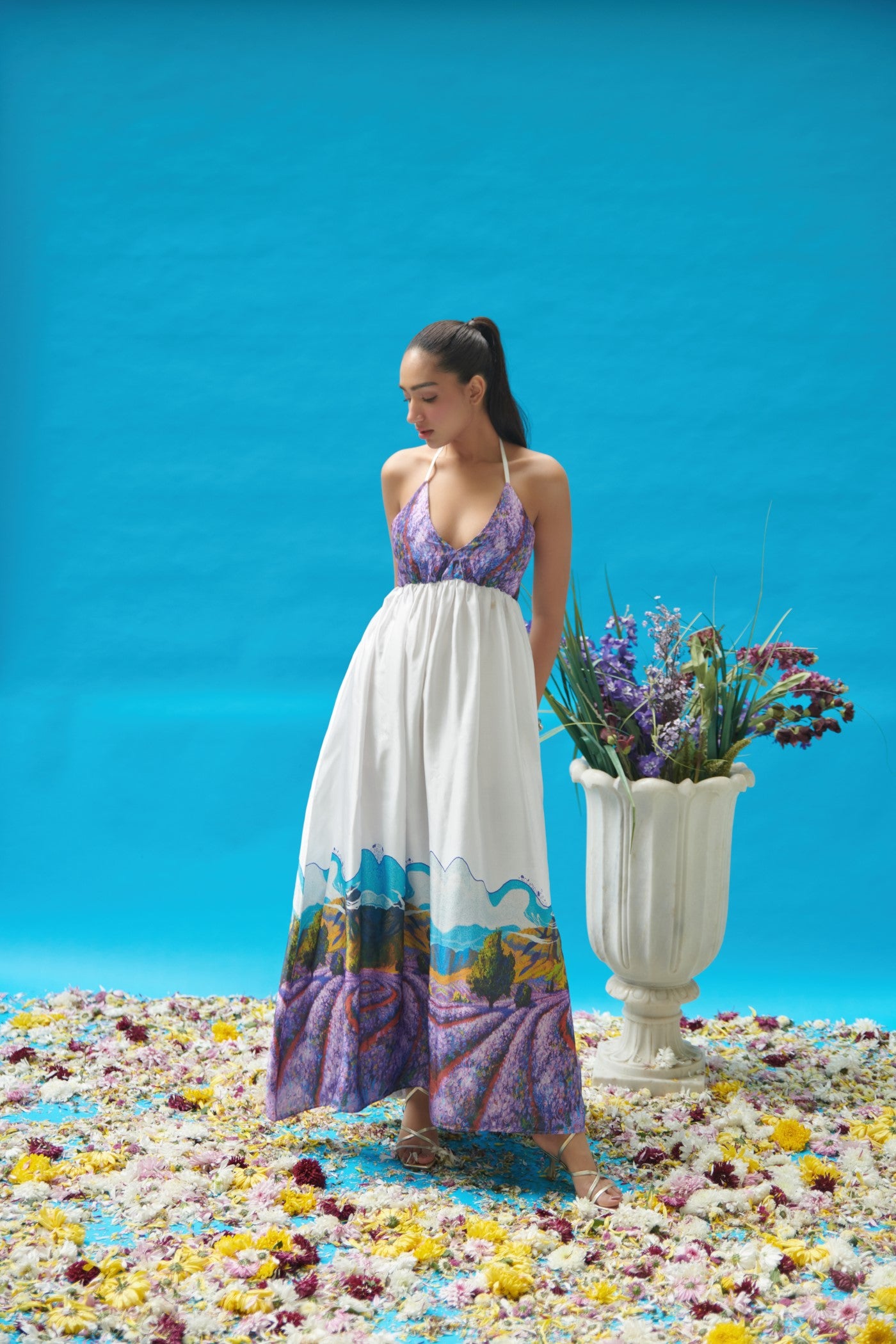 Yashasvi Shrivastava In Halter Neck Backless Long Dress