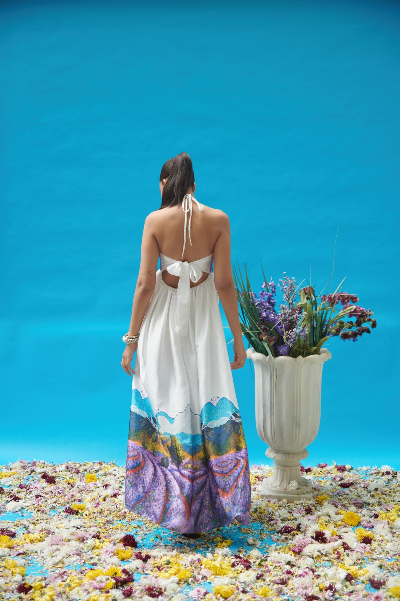 Yashasvi Shrivastava In Halter Neck Backless Long Dress