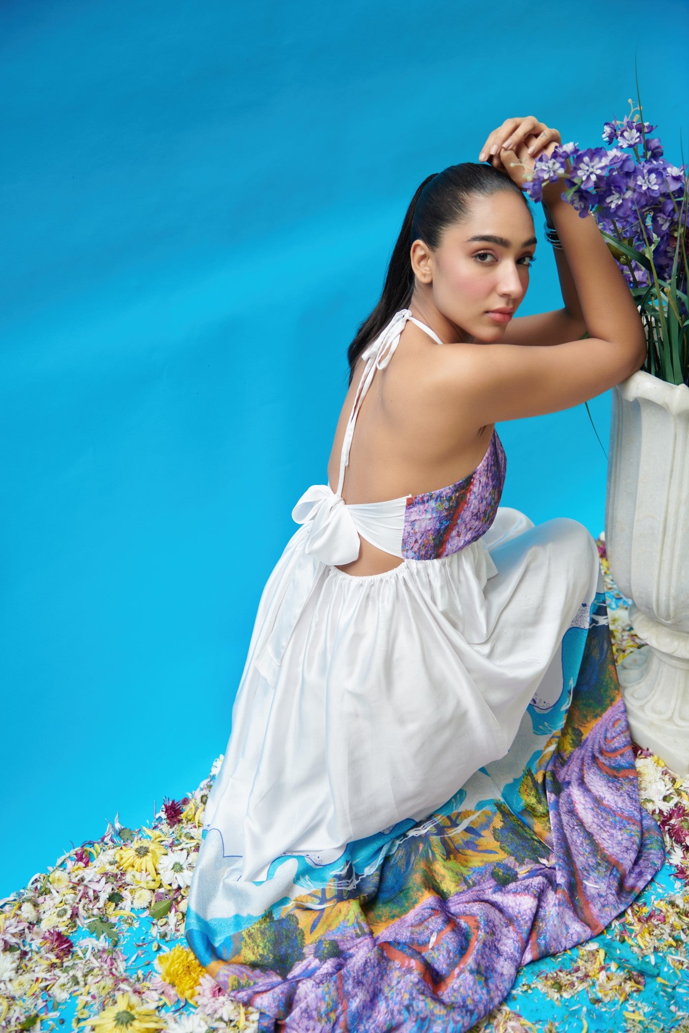 Yashasvi Shrivastava In Halter Neck Backless Long Dress
