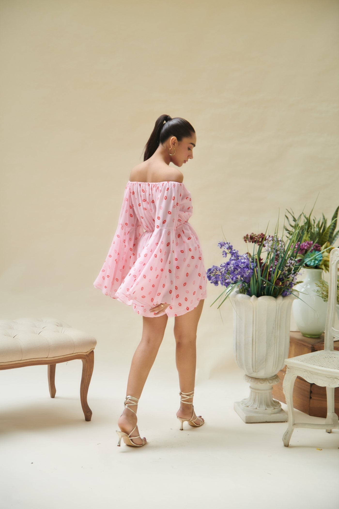Pink Kiss Printed Playsuit