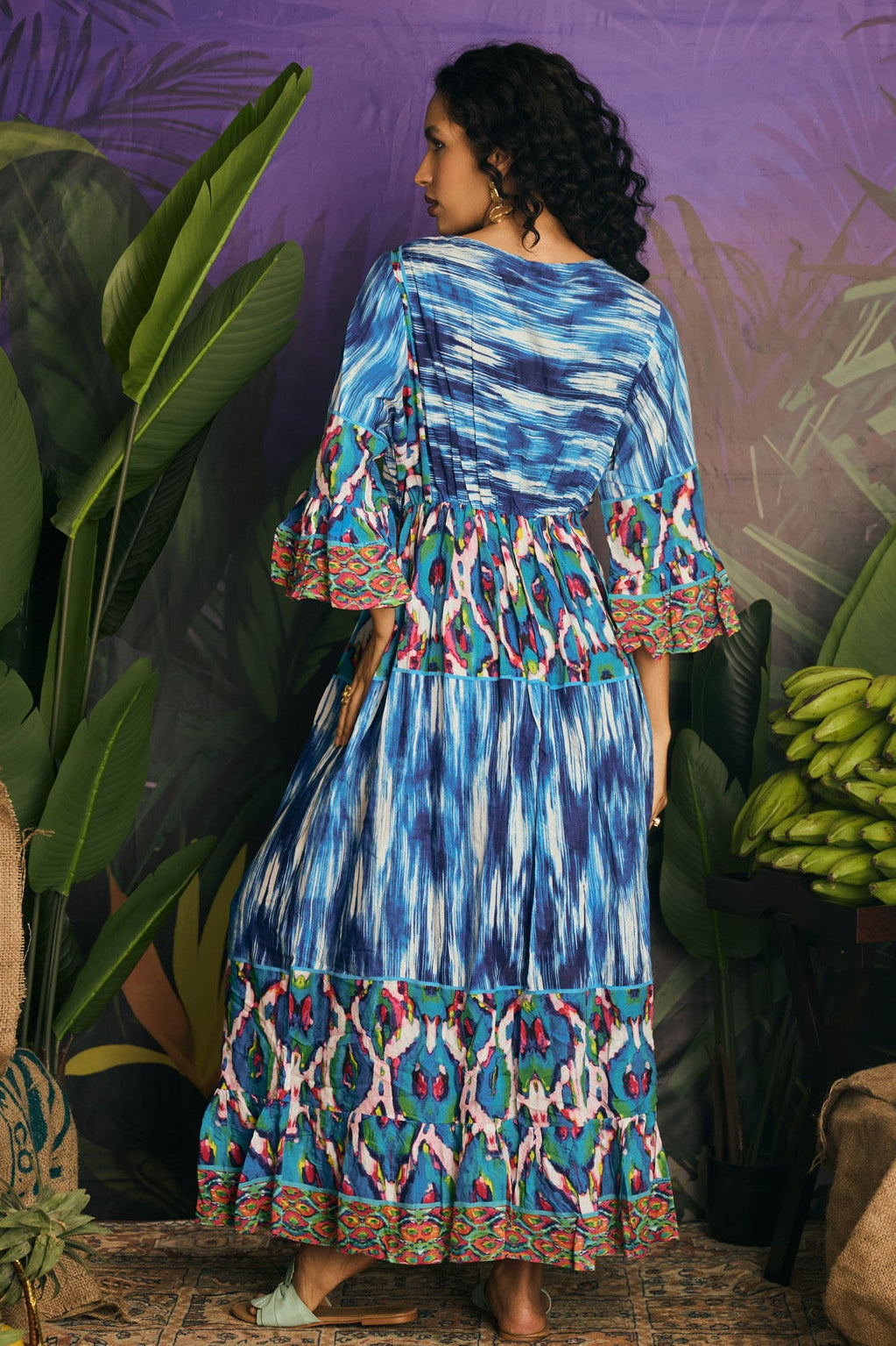 EMBROIDERED HORIZON IKAT MAXI