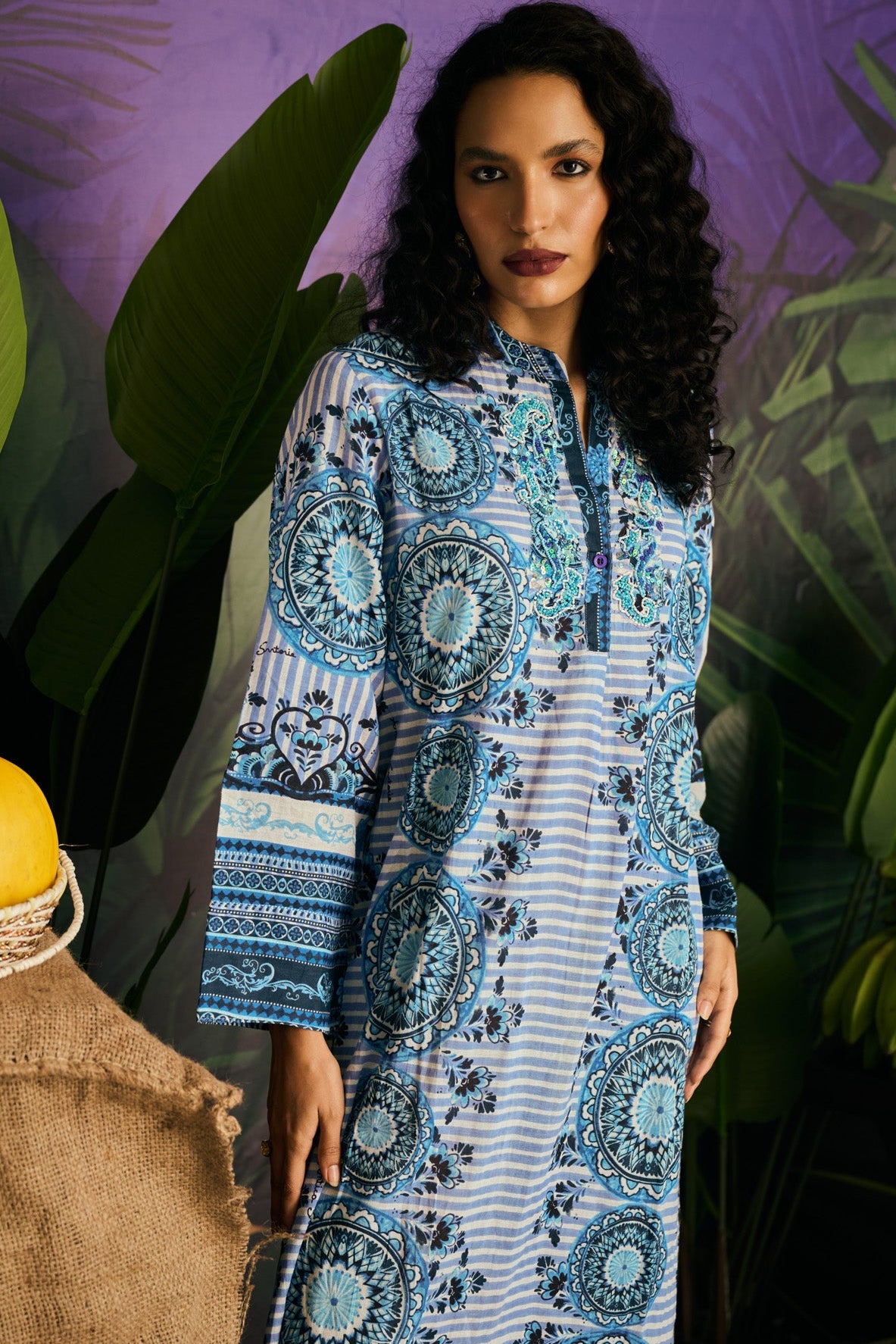 EMBROIDERED HORIZON IKAT MAXI