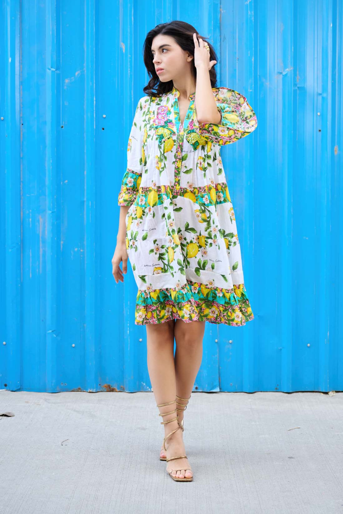 Anisha Sethi In Lemon Bliss Mini Dress