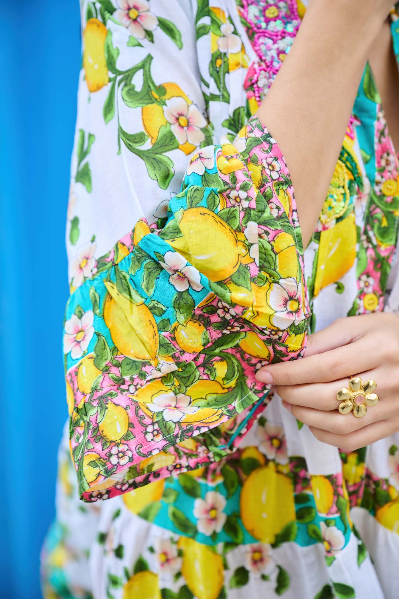 Anisha Sethi In Lemon Bliss Mini Dress