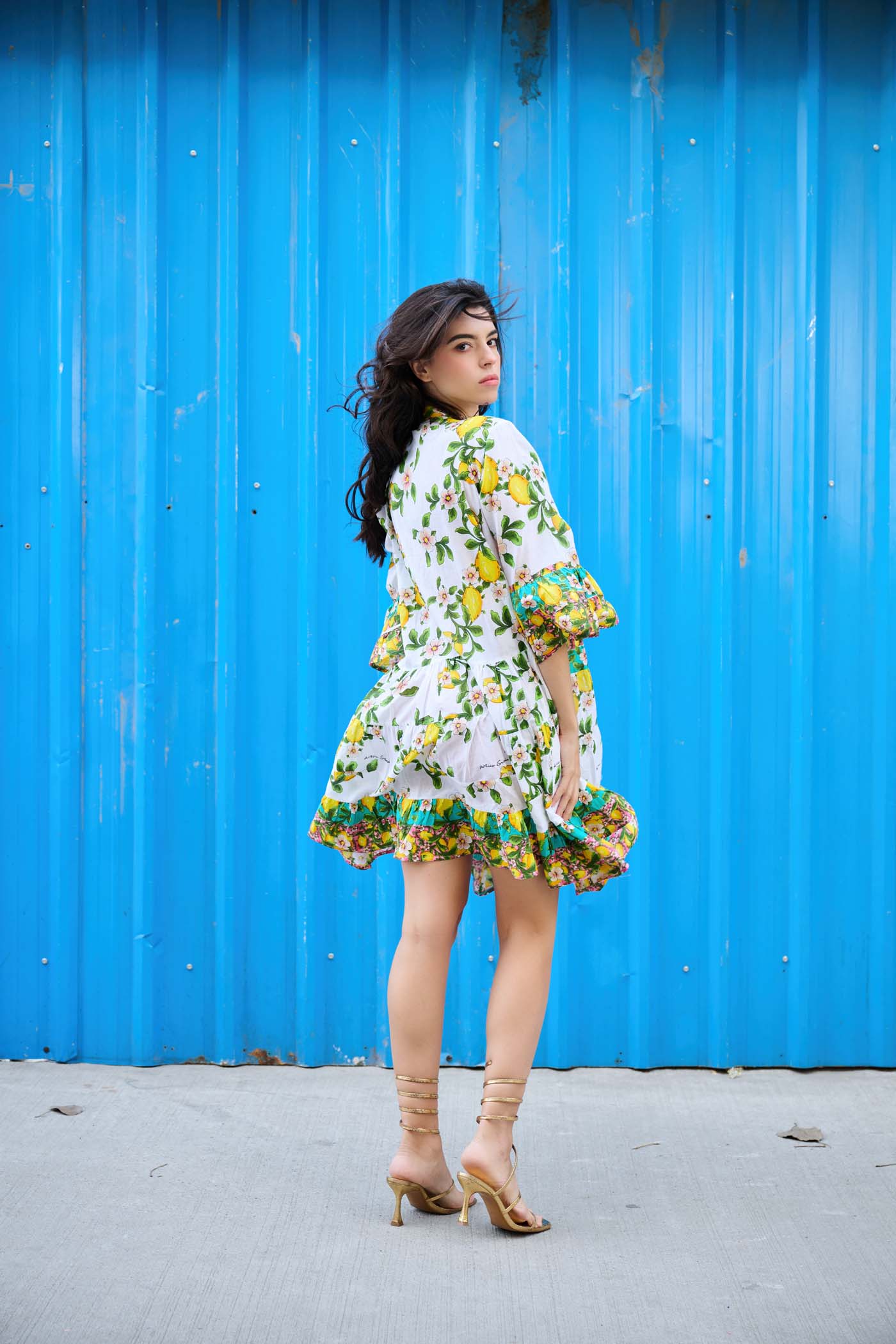 Anisha Sethi In Lemon Bliss Mini Dress