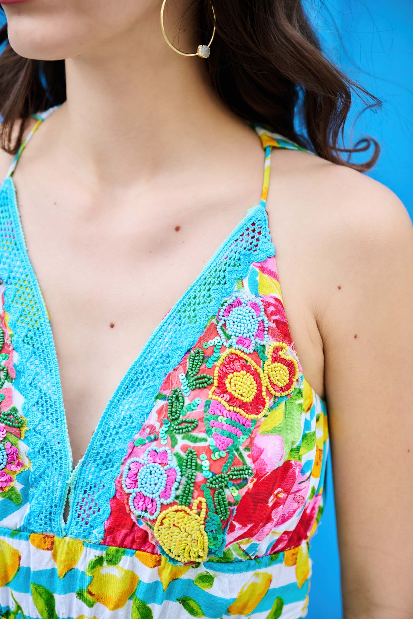 Ankita Rai In Vivid Horizon Halter Dress