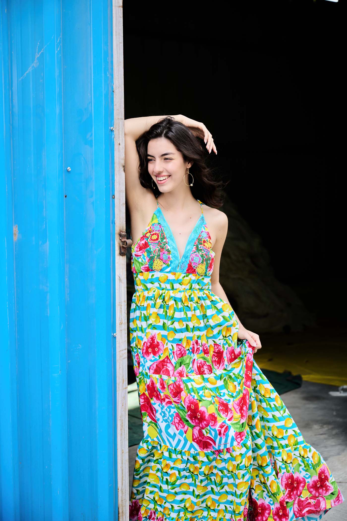 Ankita Rai In Vivid Horizon Halter Dress