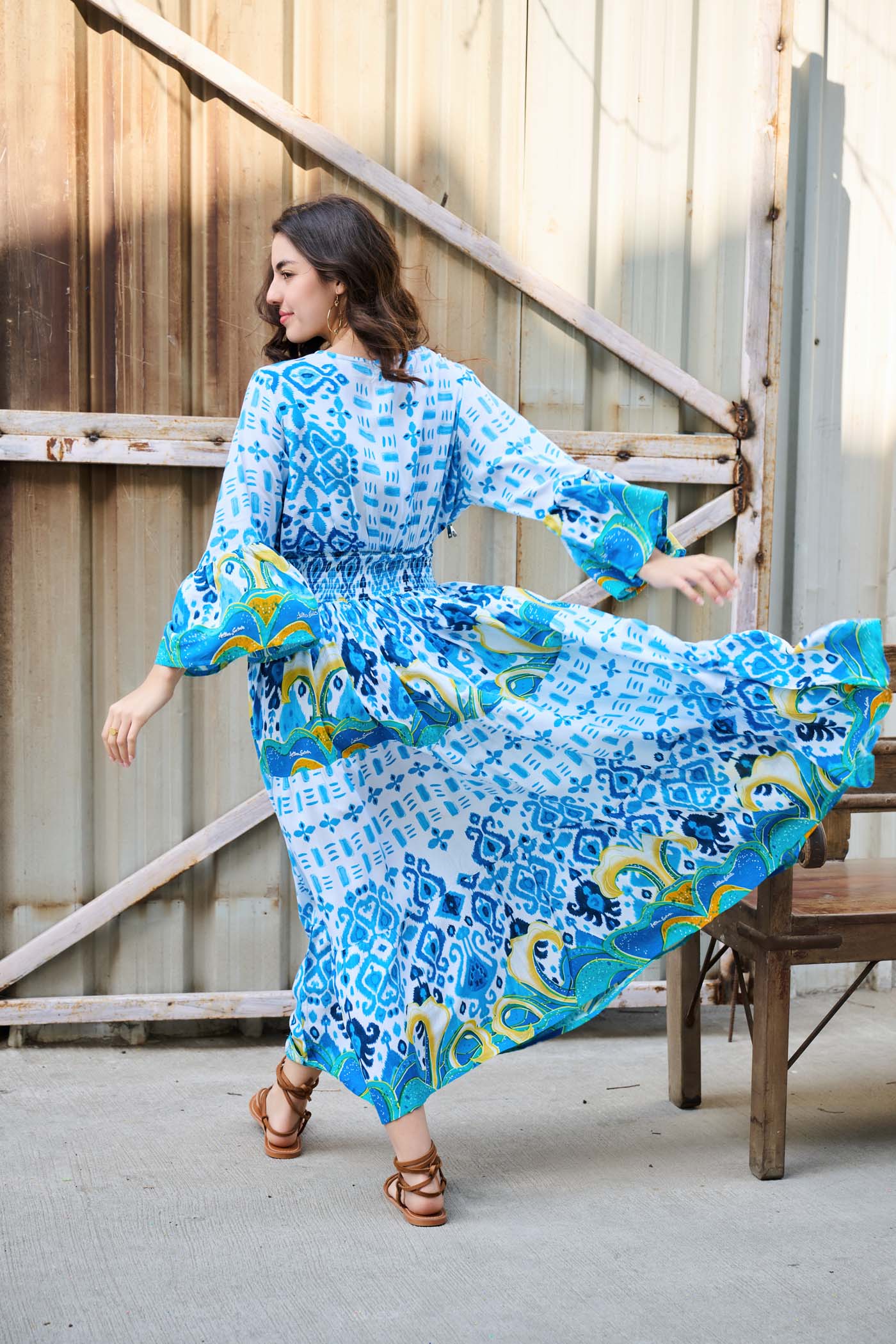 Boho Bloom Embroidered Maxi