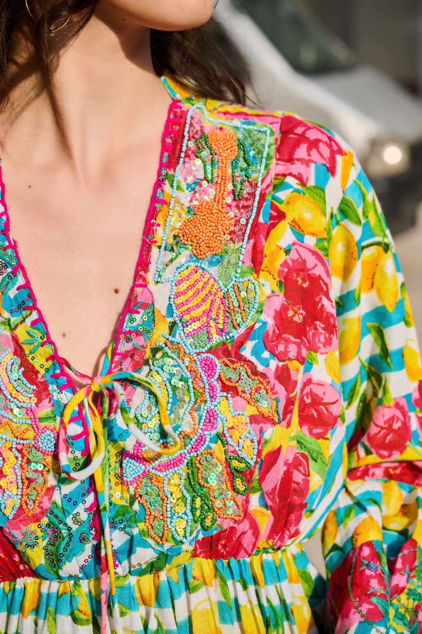 Linear Embroidered Bloom dress
