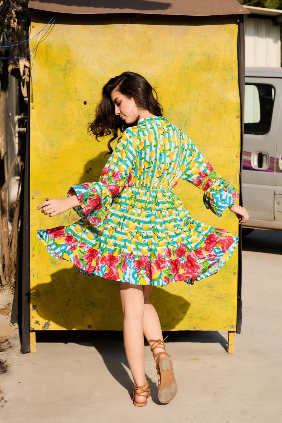 Linear Embroidered Bloom dress