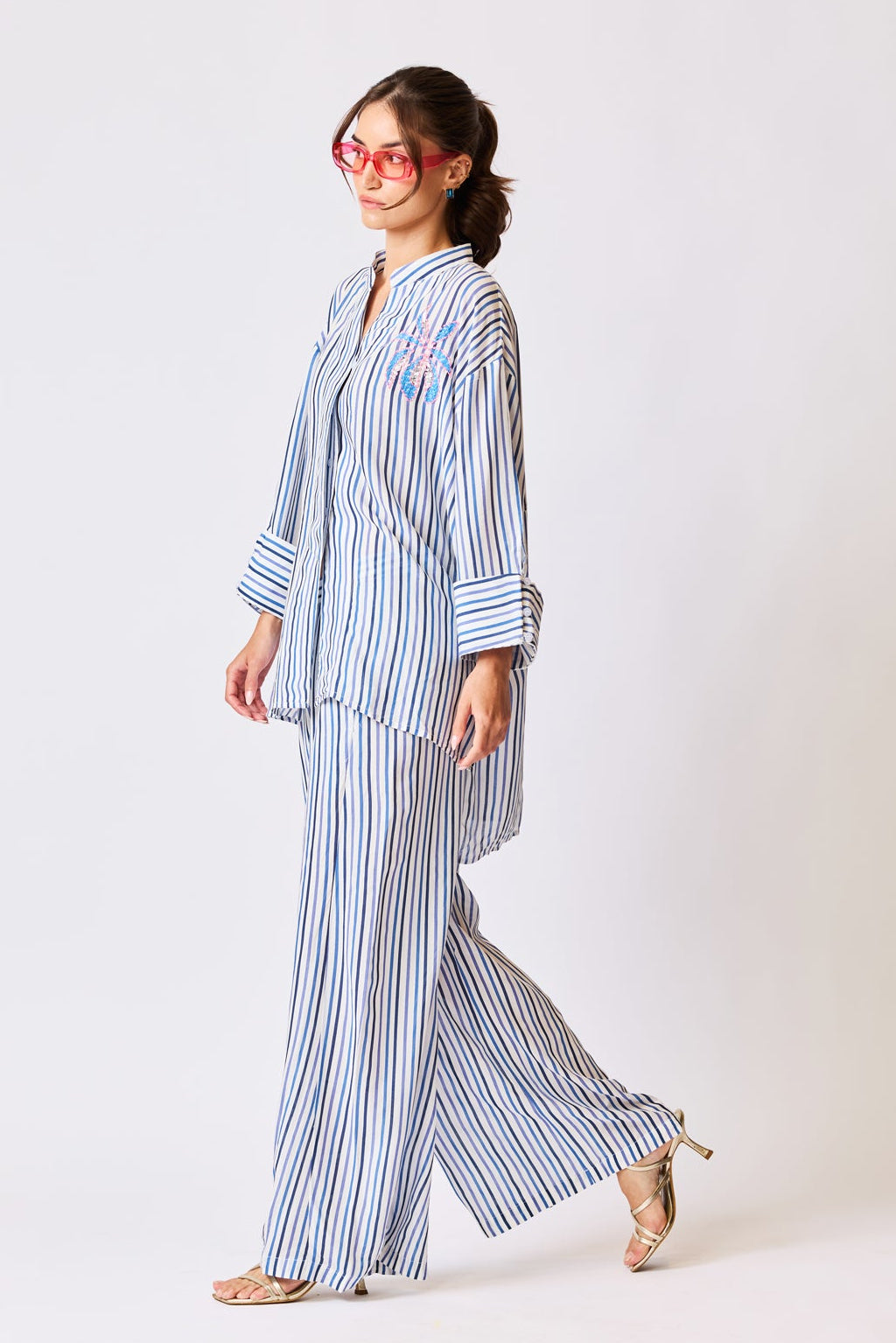 Seaside Blossom Embroidered Coord Set