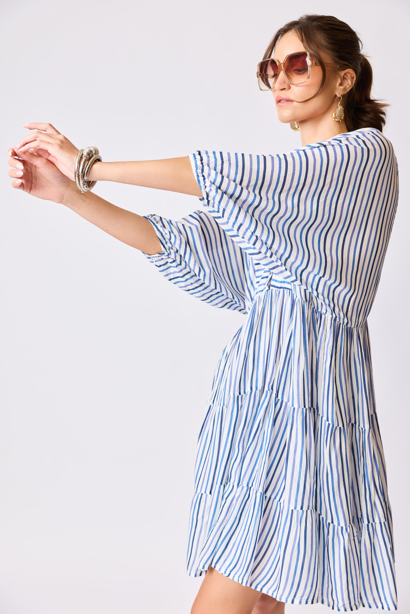 Seaside Bloom Stripe Dress