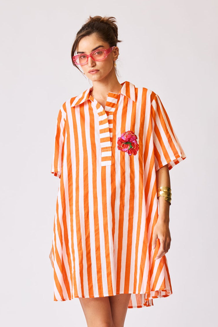 Resort Stripe Shirt Dress