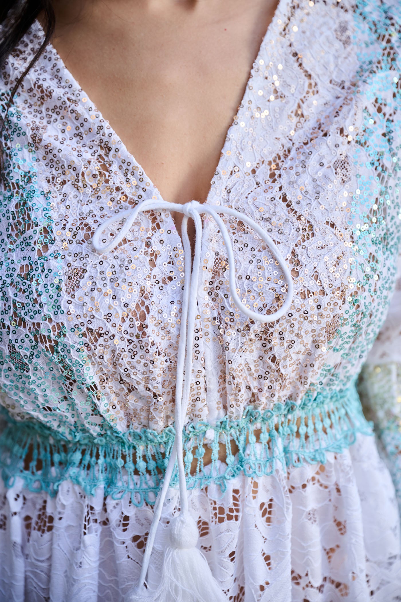 Starlit Lace Mini Dress