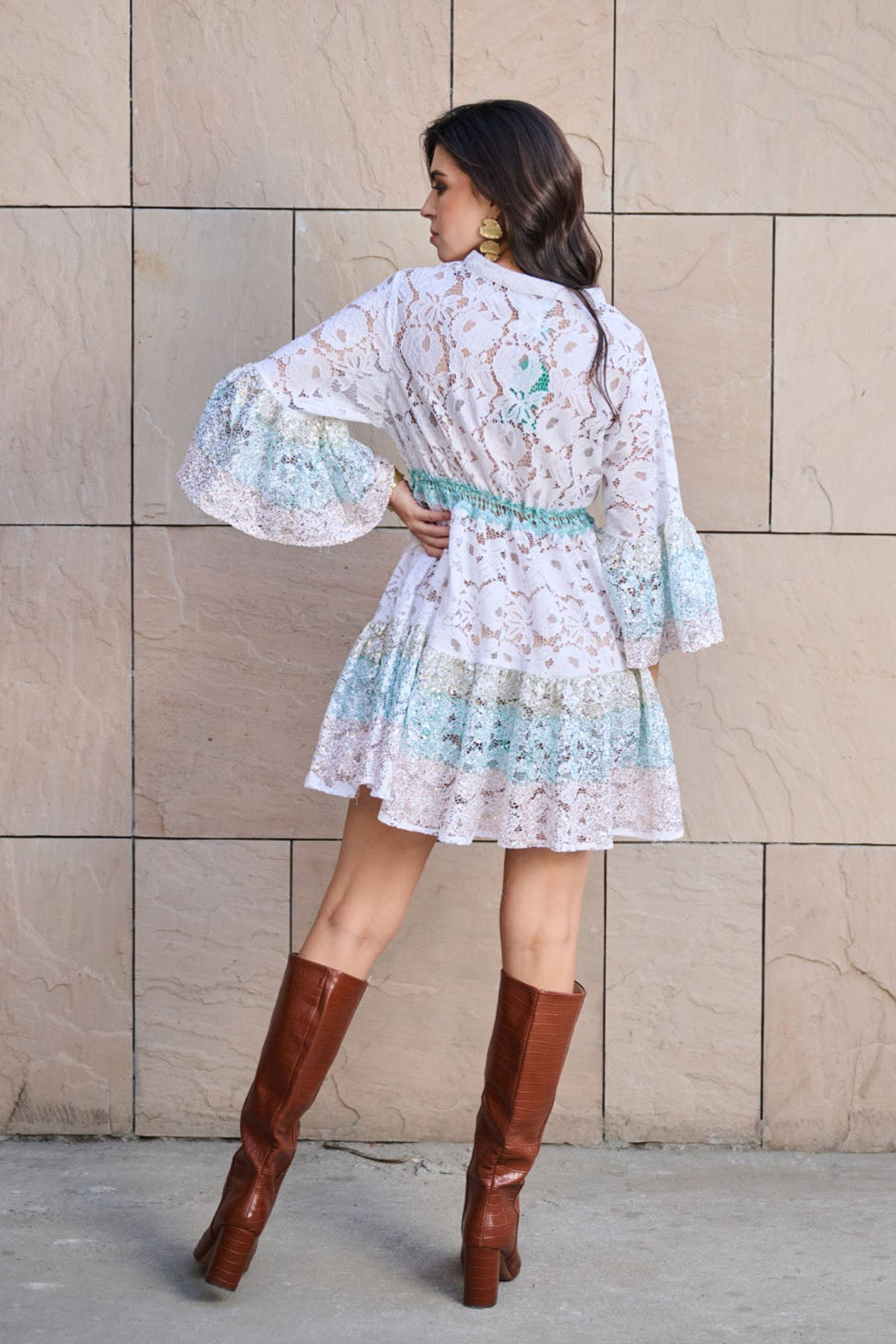 Starlit Lace Mini Dress