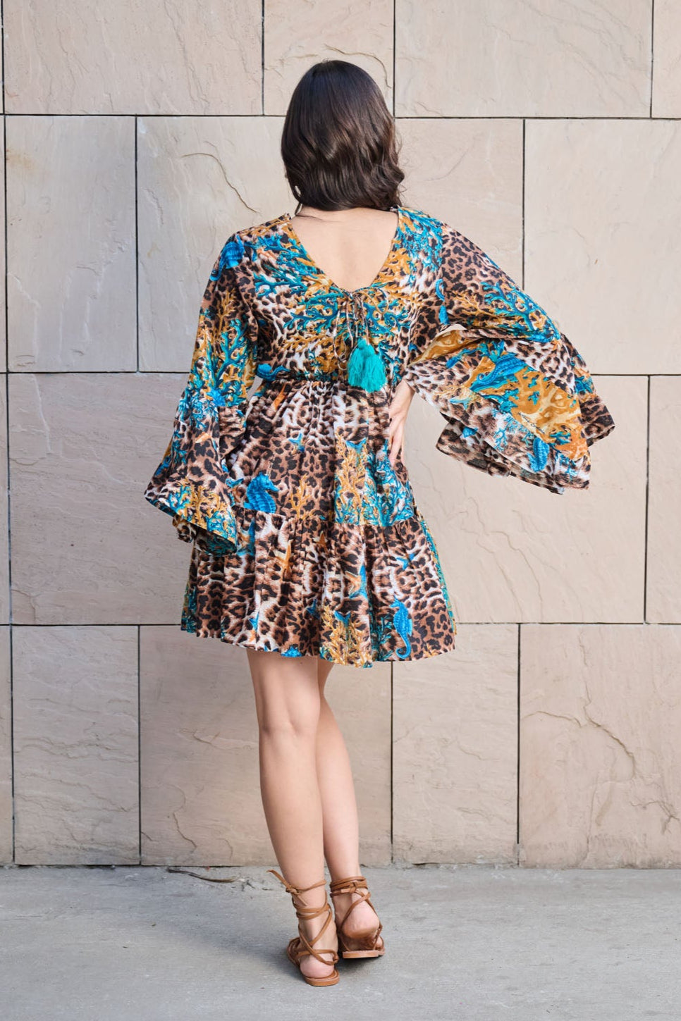 Lepoard Grace V Neckline Mini