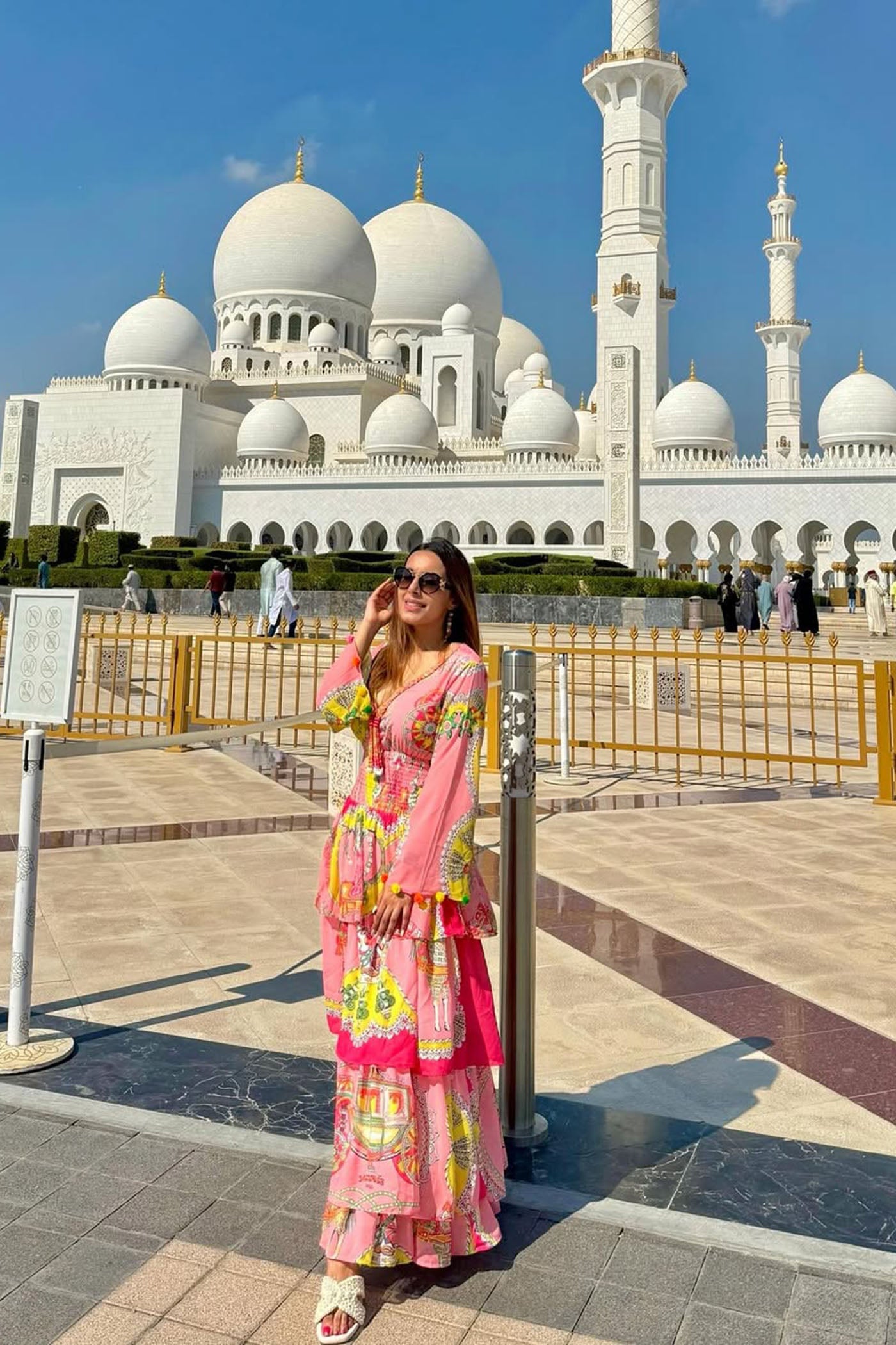 Hrishitaa Chopra In Peach Printed 4 Tier Maxi Dress