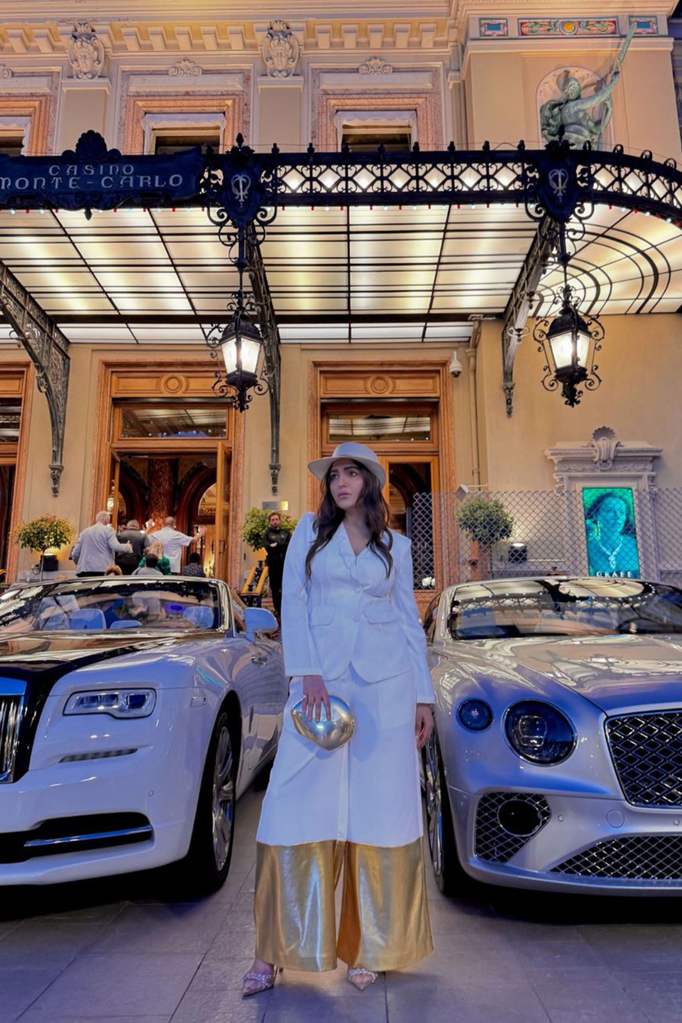 SONAM C CHHABRA In White Embroidered Blazer With Extra Wide Leg Pants