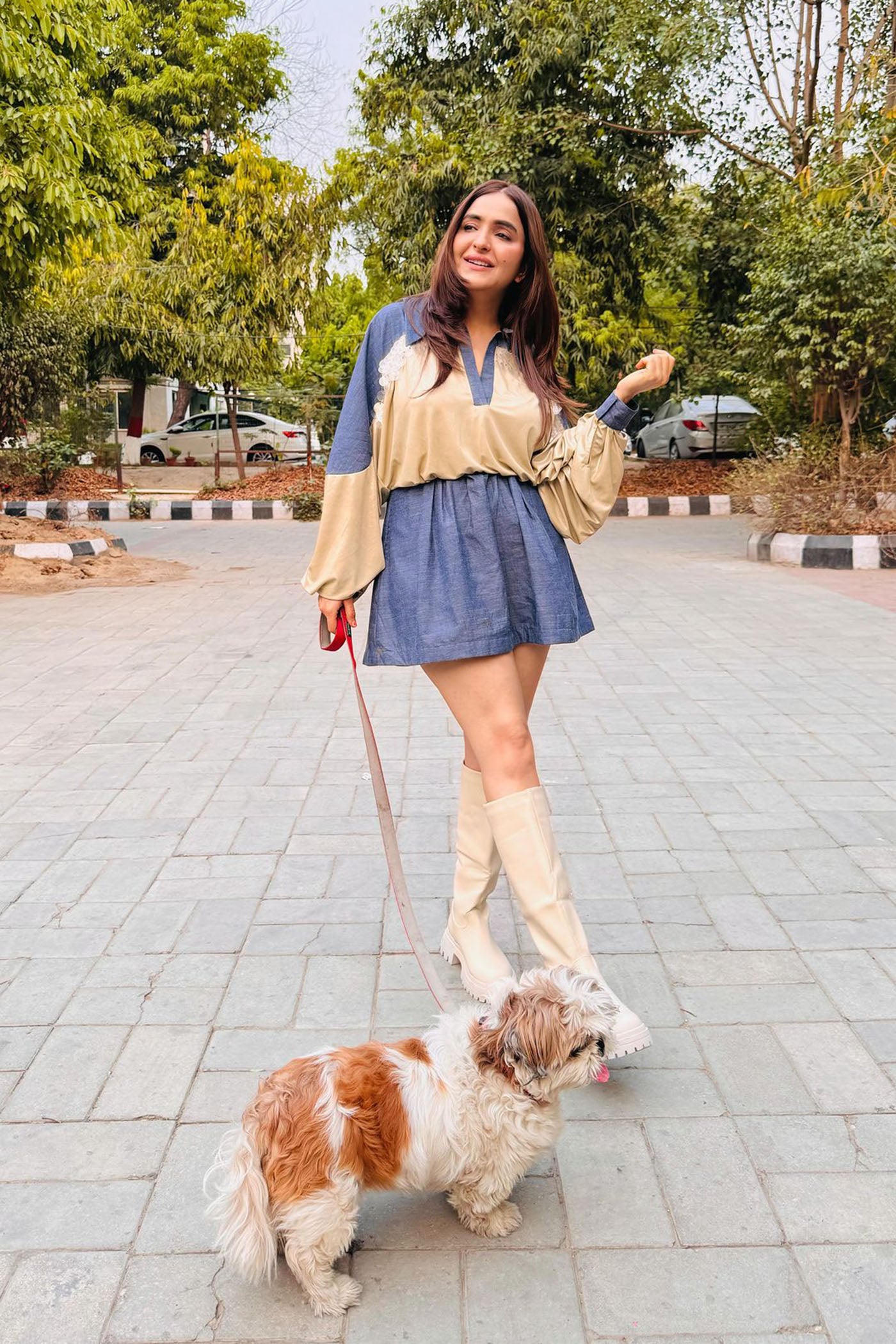 Sonam C Chhabra In Embroidered Drop Shoulder Mini Dress